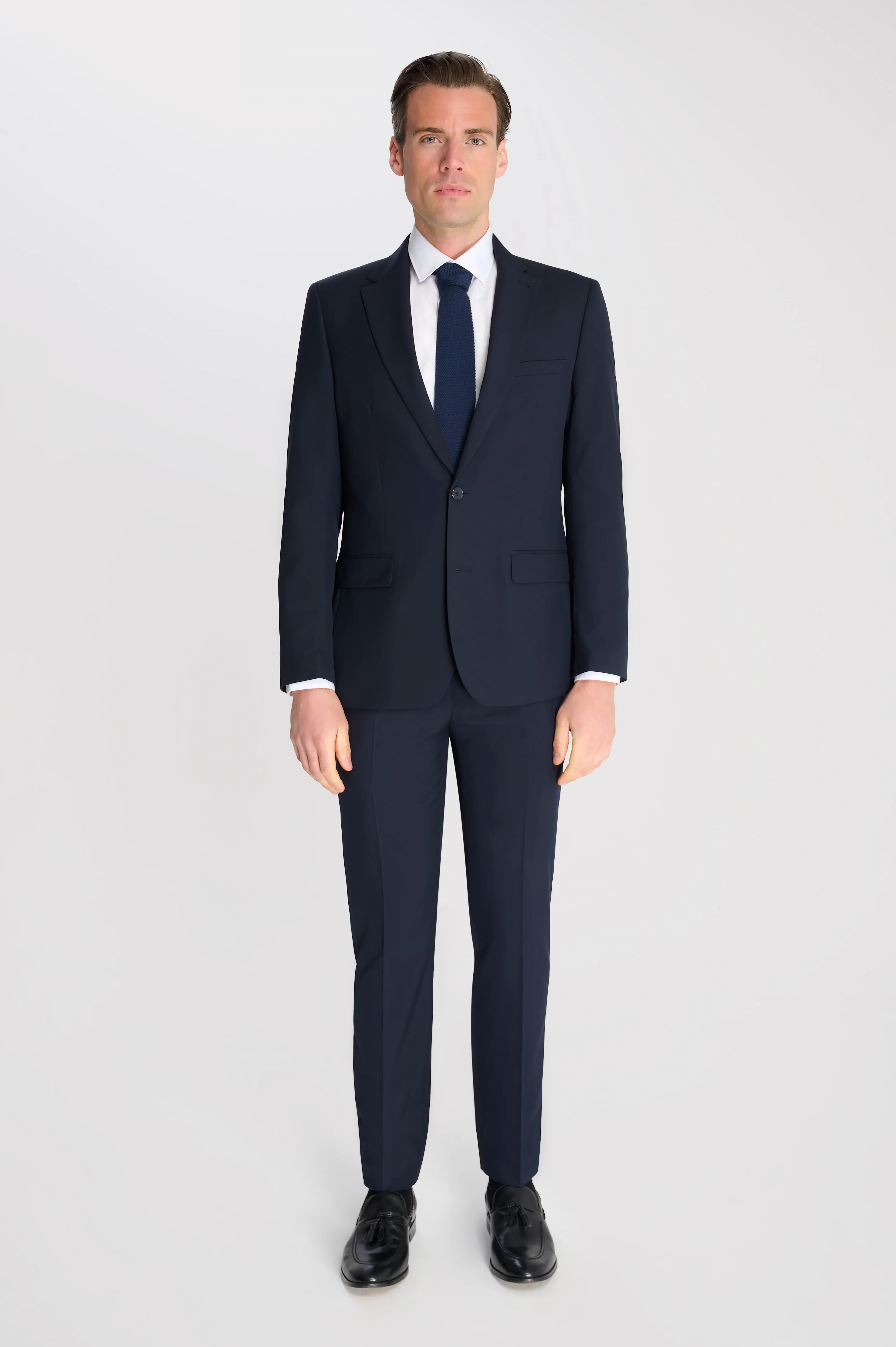 Alex Harry Brown Suit Trousers in Navy - Image 3