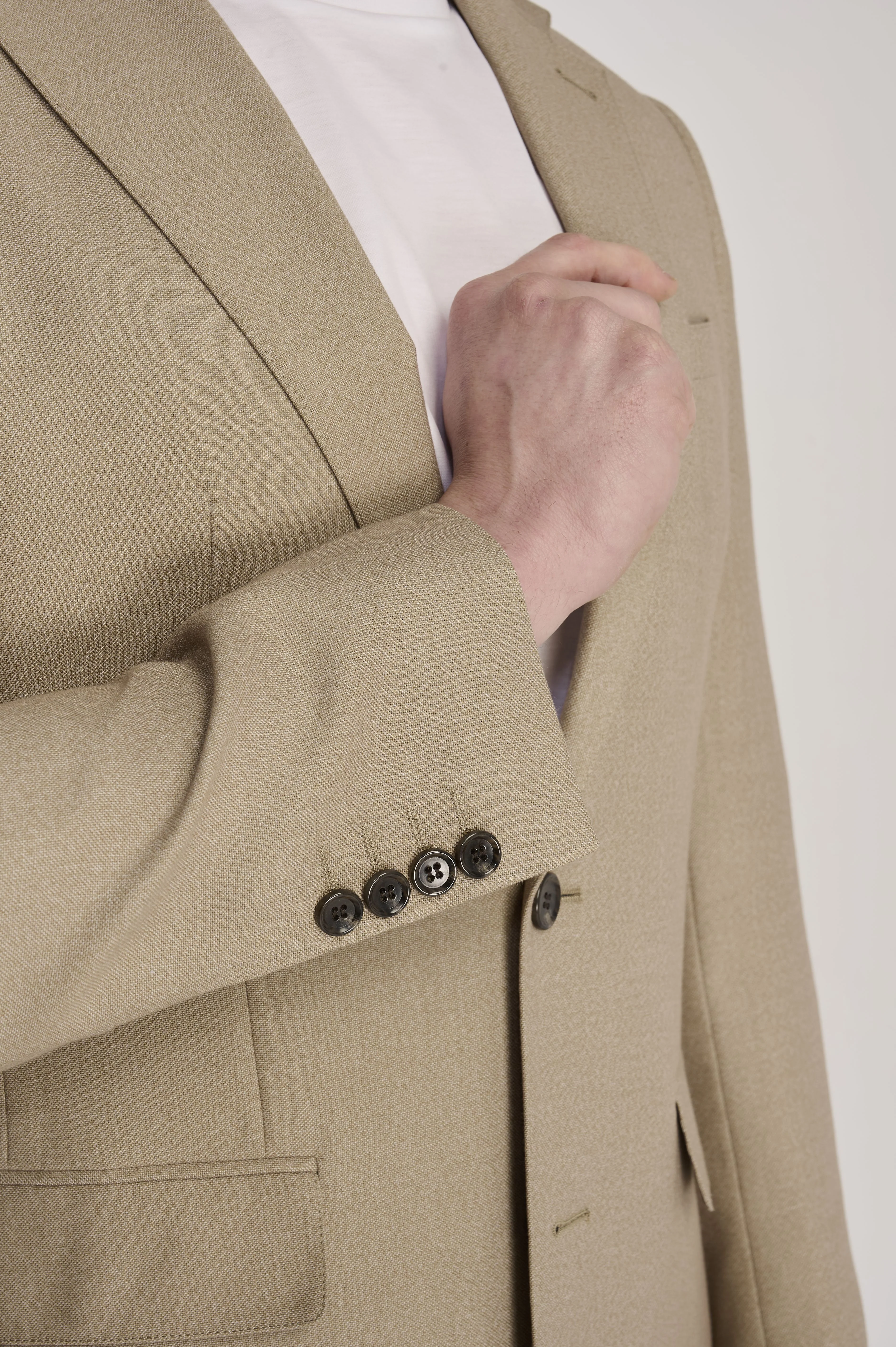 Archie Melange Slim Fit Suit Jacket in Beige - Image 7