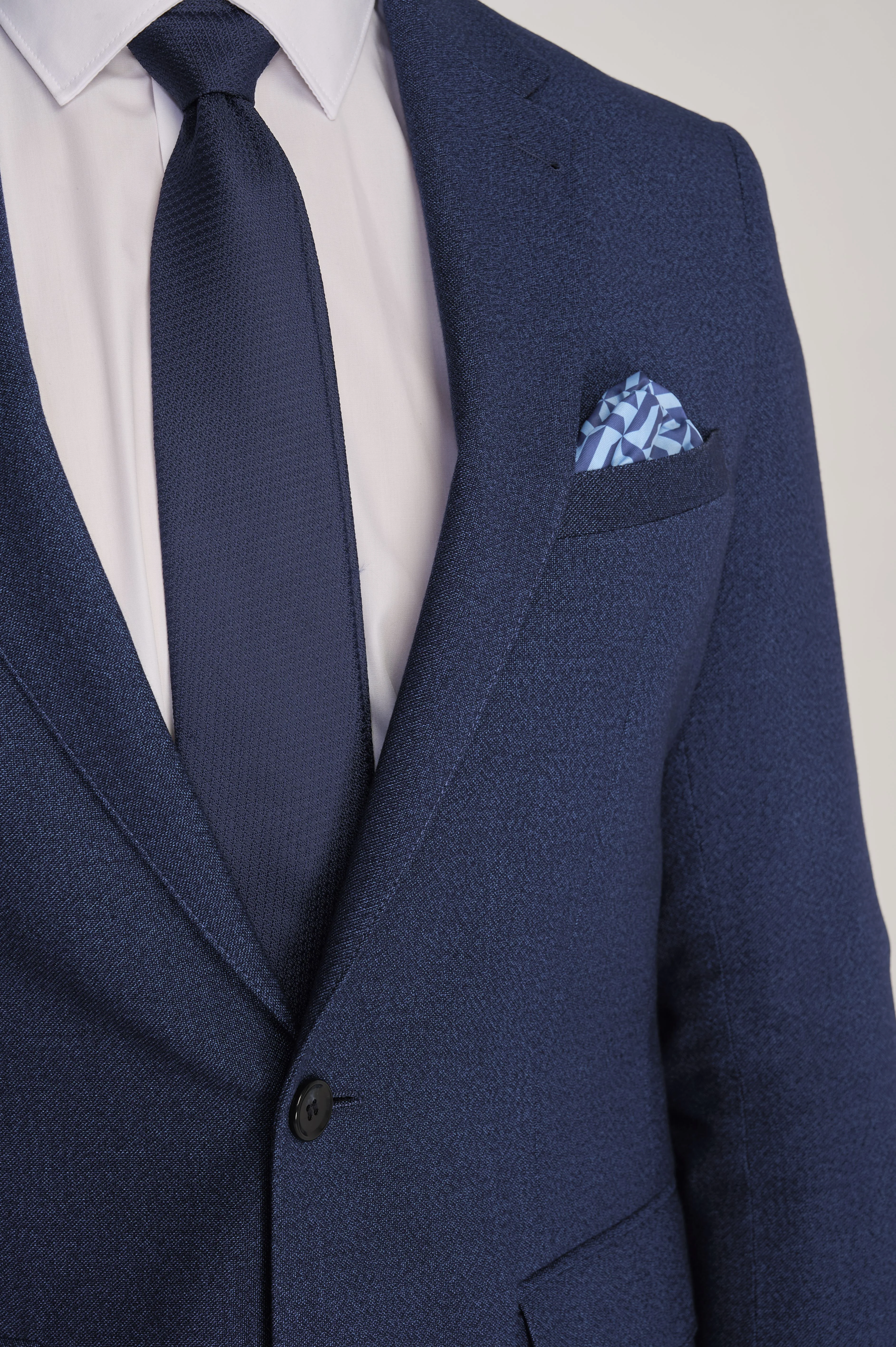 Archie Melange Slim Fit Suit Jacket in Blue - Image 5