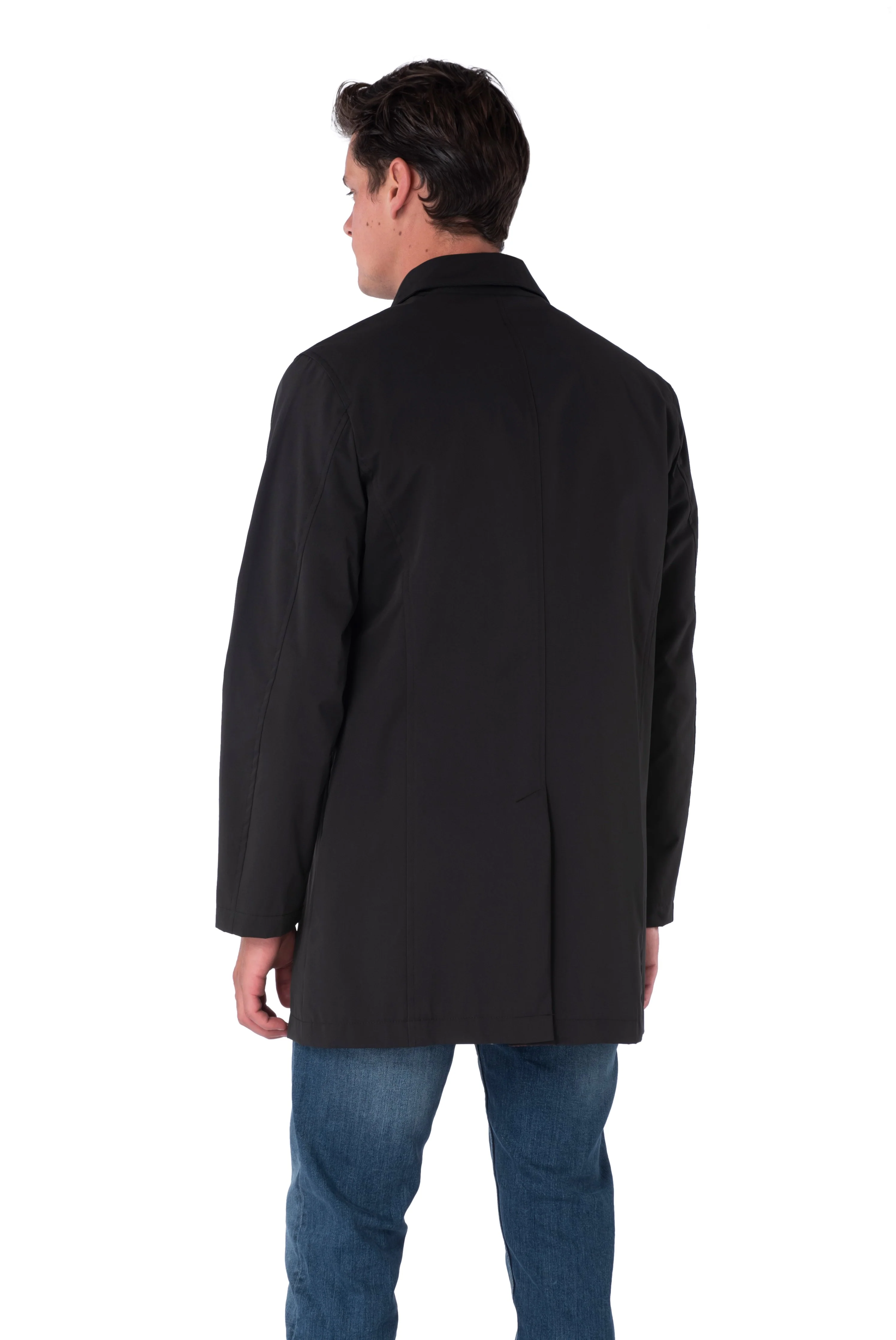 HARRISON Black Single Breasted Trench Coat - Image 3