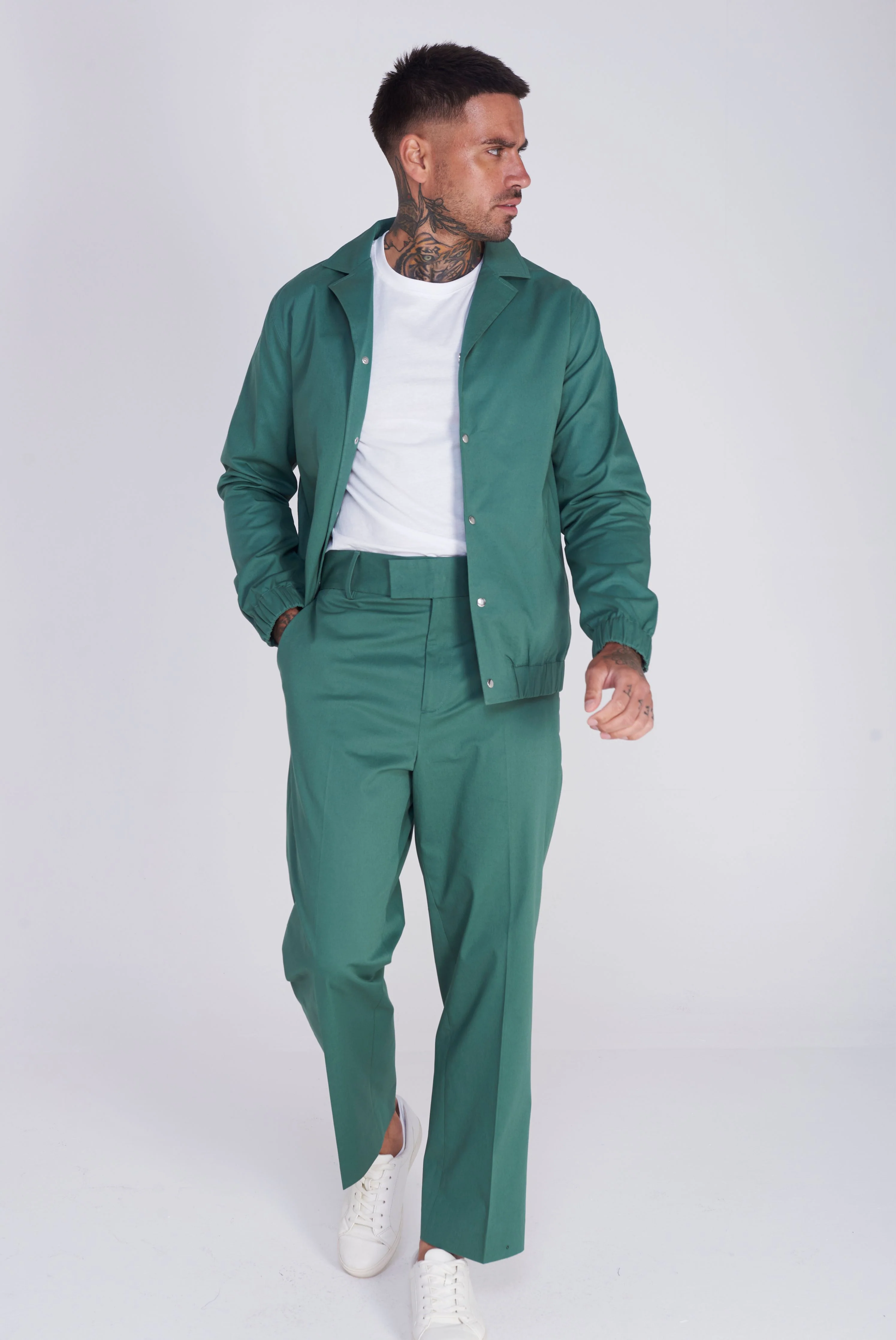 Cadiz Shacket Cotton Jacket in Green - Image 5