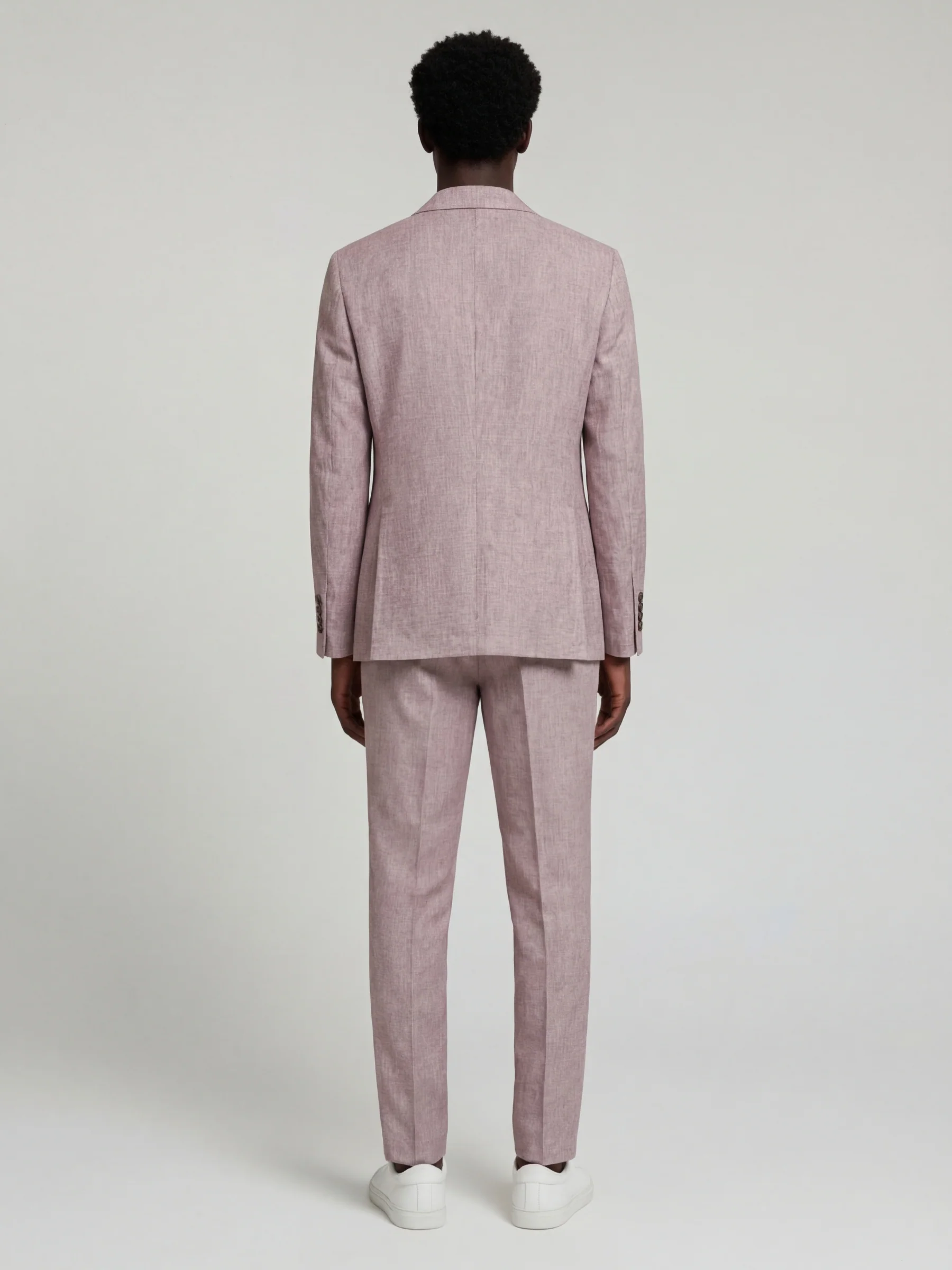 Giacomo Slim Fit Double Breasted Suit Jacket in Berry - Image 3