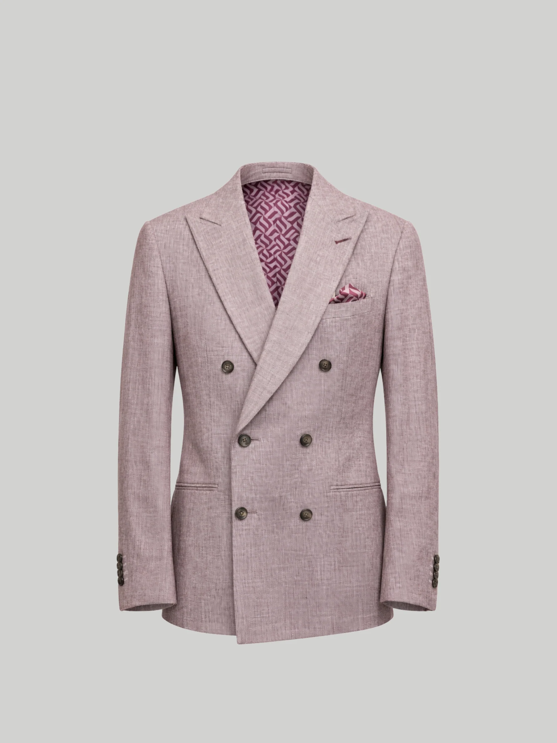 Giacomo Slim Fit Double Breasted Suit Jacket in Berry - Image 6