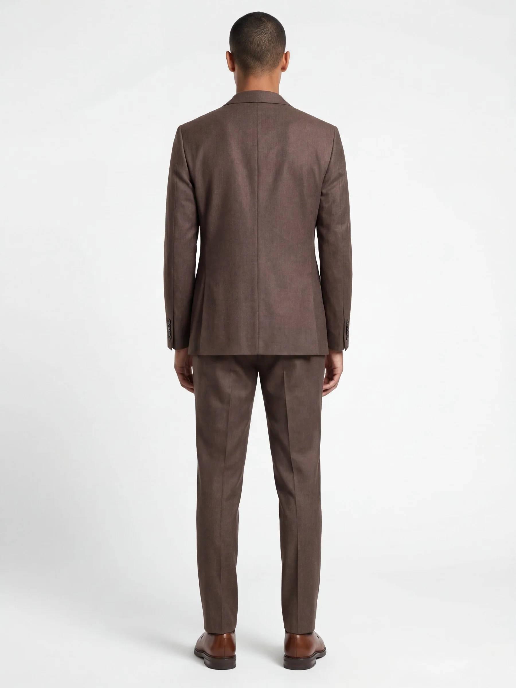 Giacomo Slim Fit Double Breasted Suit Jacket in Brown - Image 4