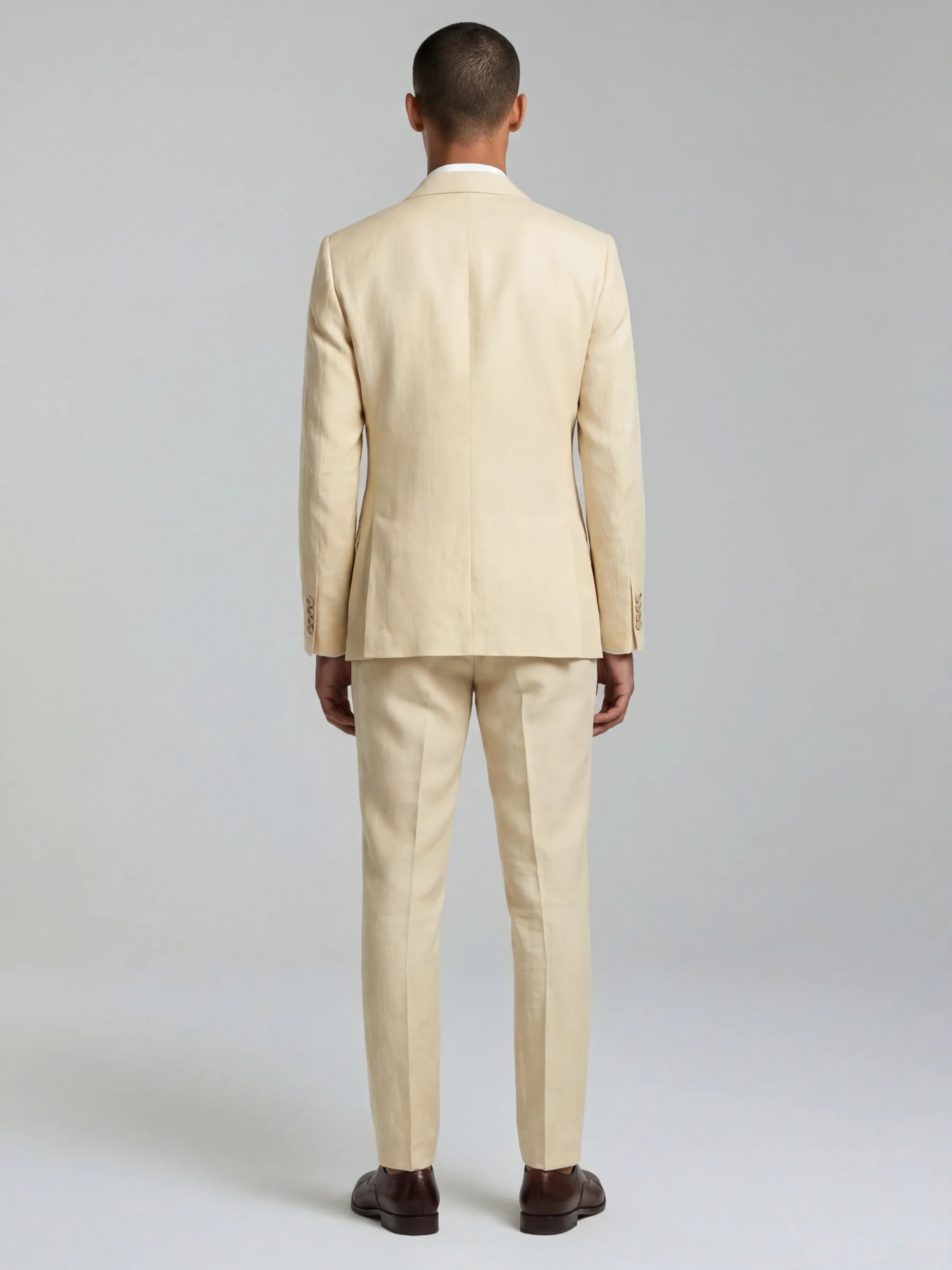 Giacomo Slim Fit Double Breasted Suit Jacket in Butternut - Image 3