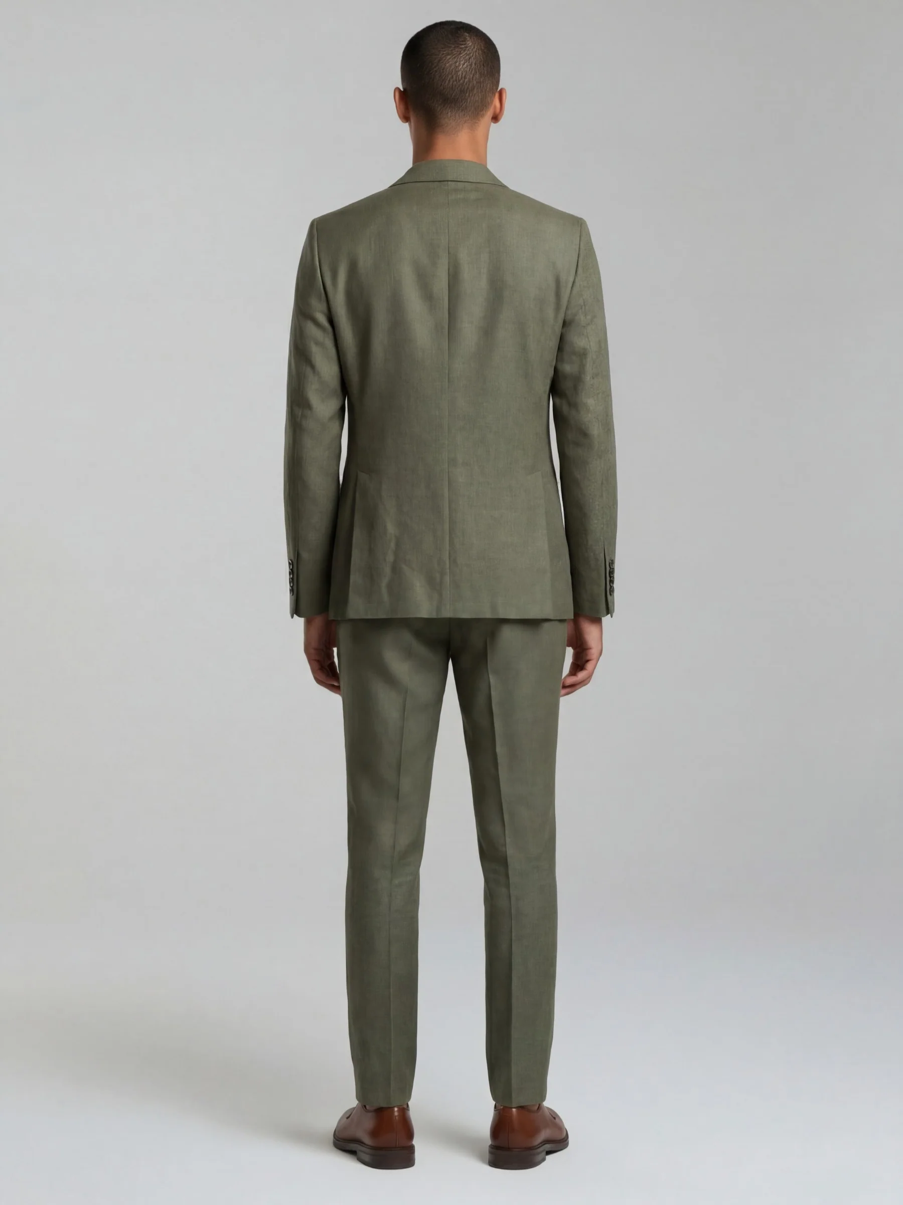 Giacomo Slim Fit Double Breasted Suit Jacket in Dark Green - Image 4