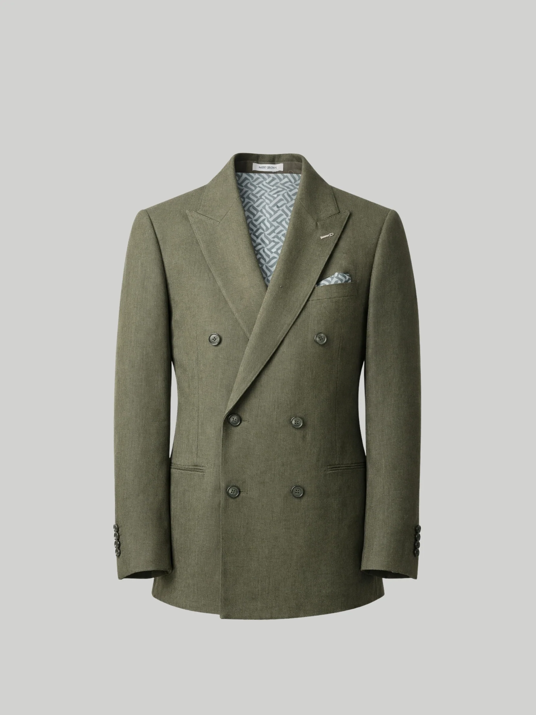 Giacomo Slim Fit Double Breasted Suit Jacket in Dark Green - Image 7