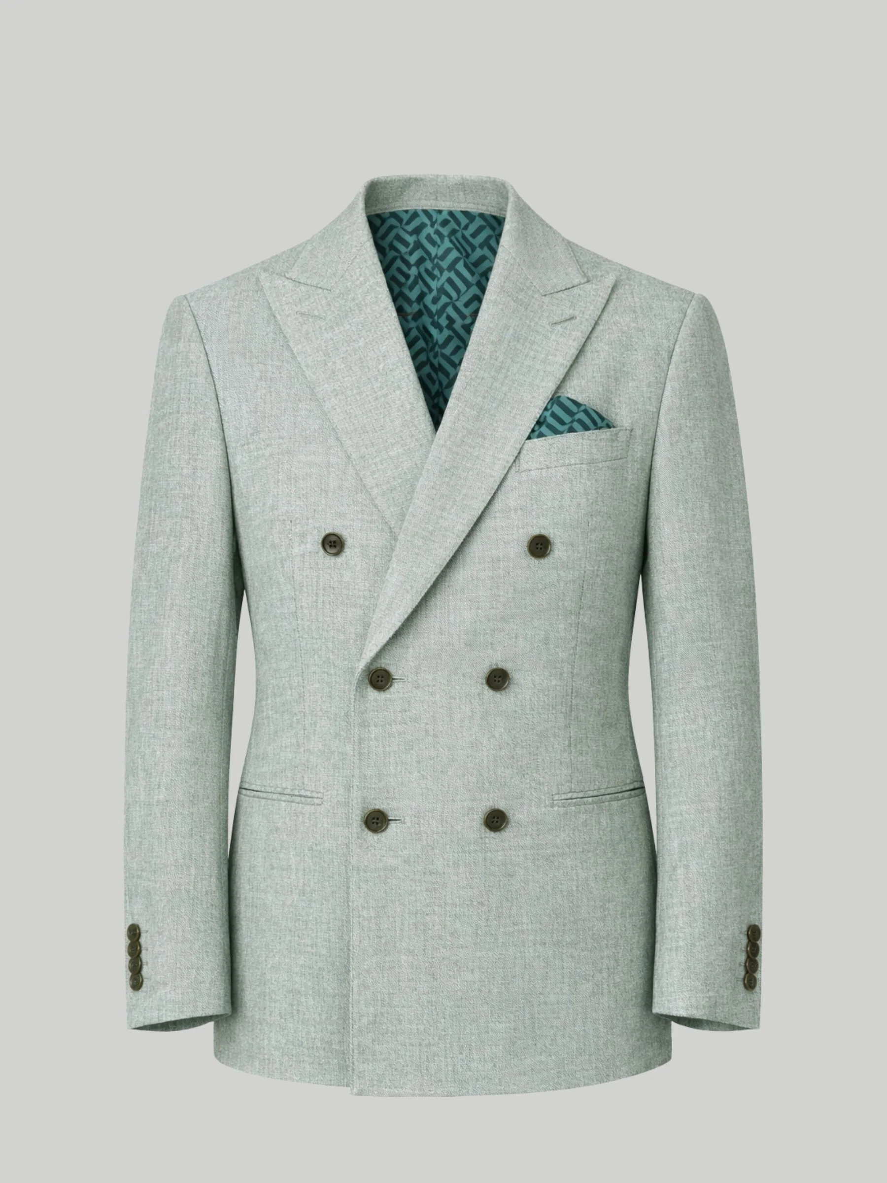 Giacomo Slim Fit Double Breasted Suit Jacket in Green - Image 5