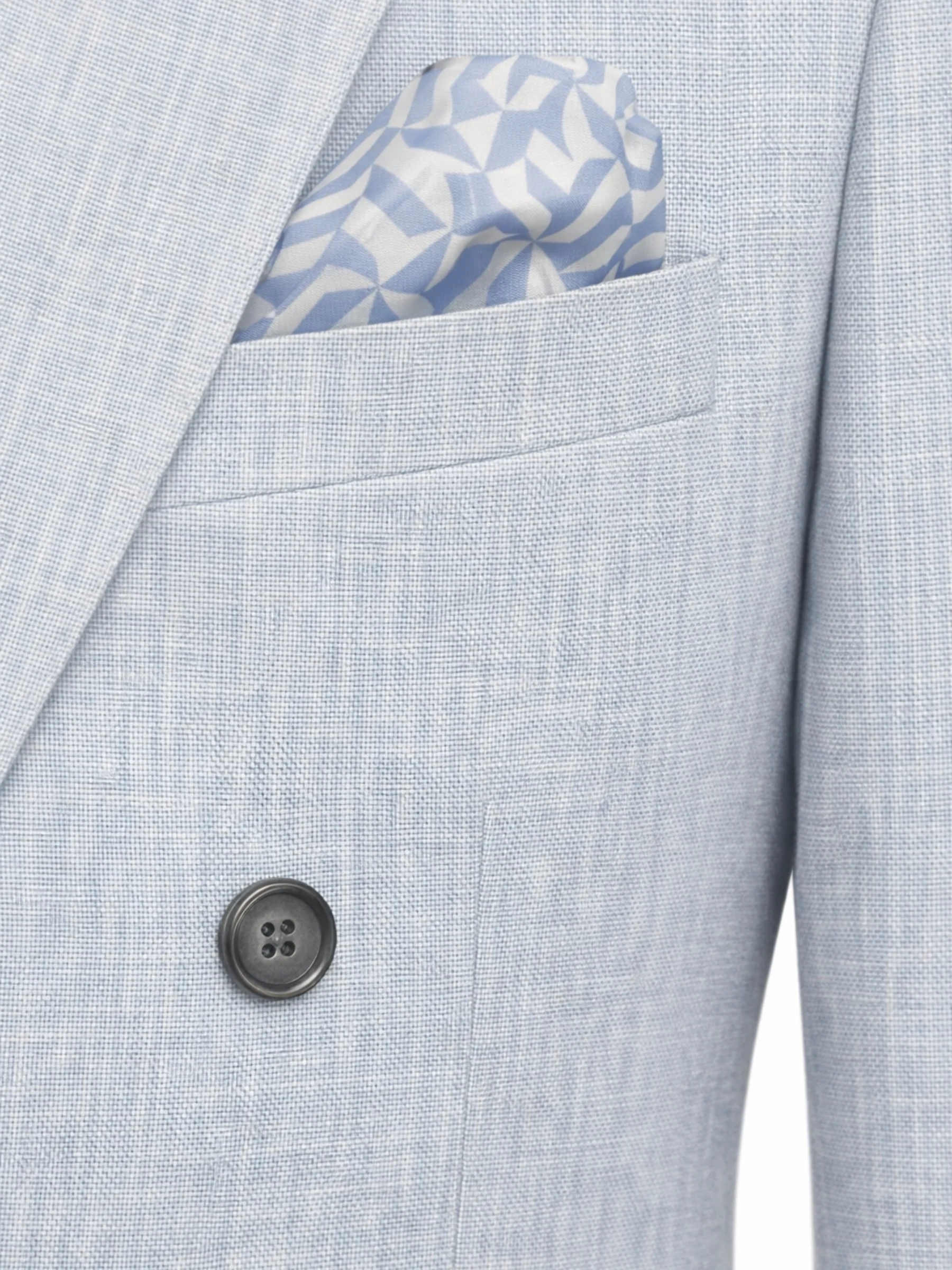 Giacomo Slim Fit Double Breasted Suit Jacket in Light Blue - Image 4