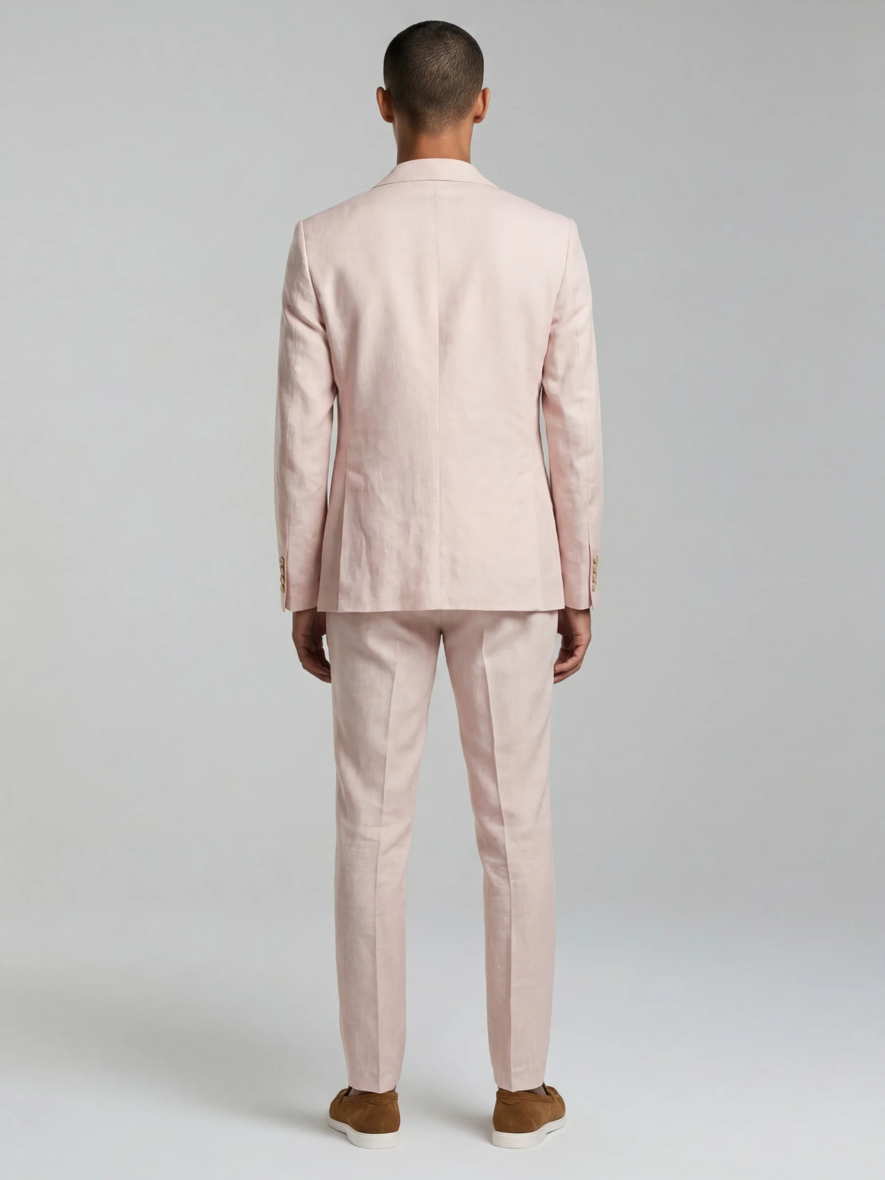 Giacomo Slim Fit Double Breasted Suit Jacket in Pink - Image 4
