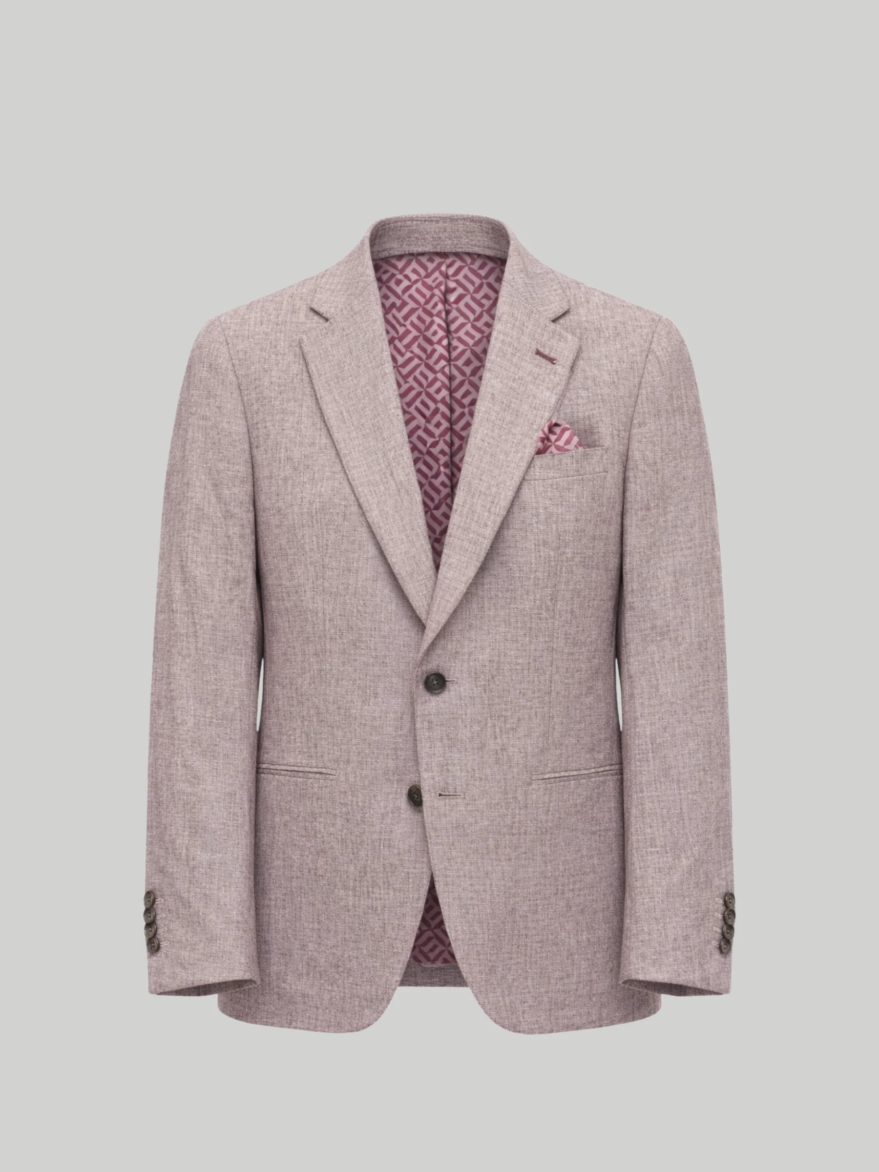 Giacomo Slim Fit Single Breasted Suit Jacket in Berry - Image 6
