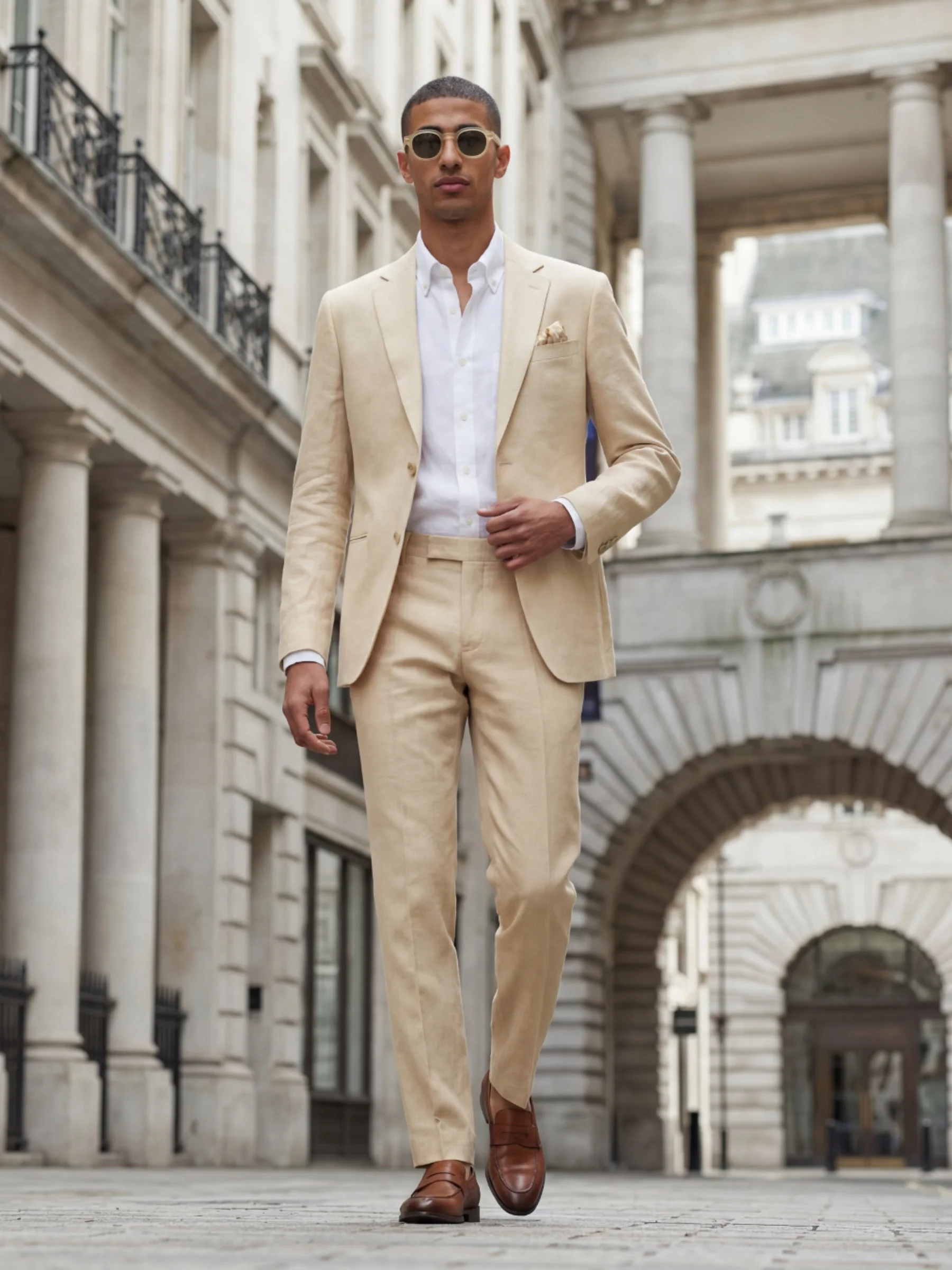 Giacomo Slim Fit Single Breasted Suit Jacket in Butternut - Image 6
