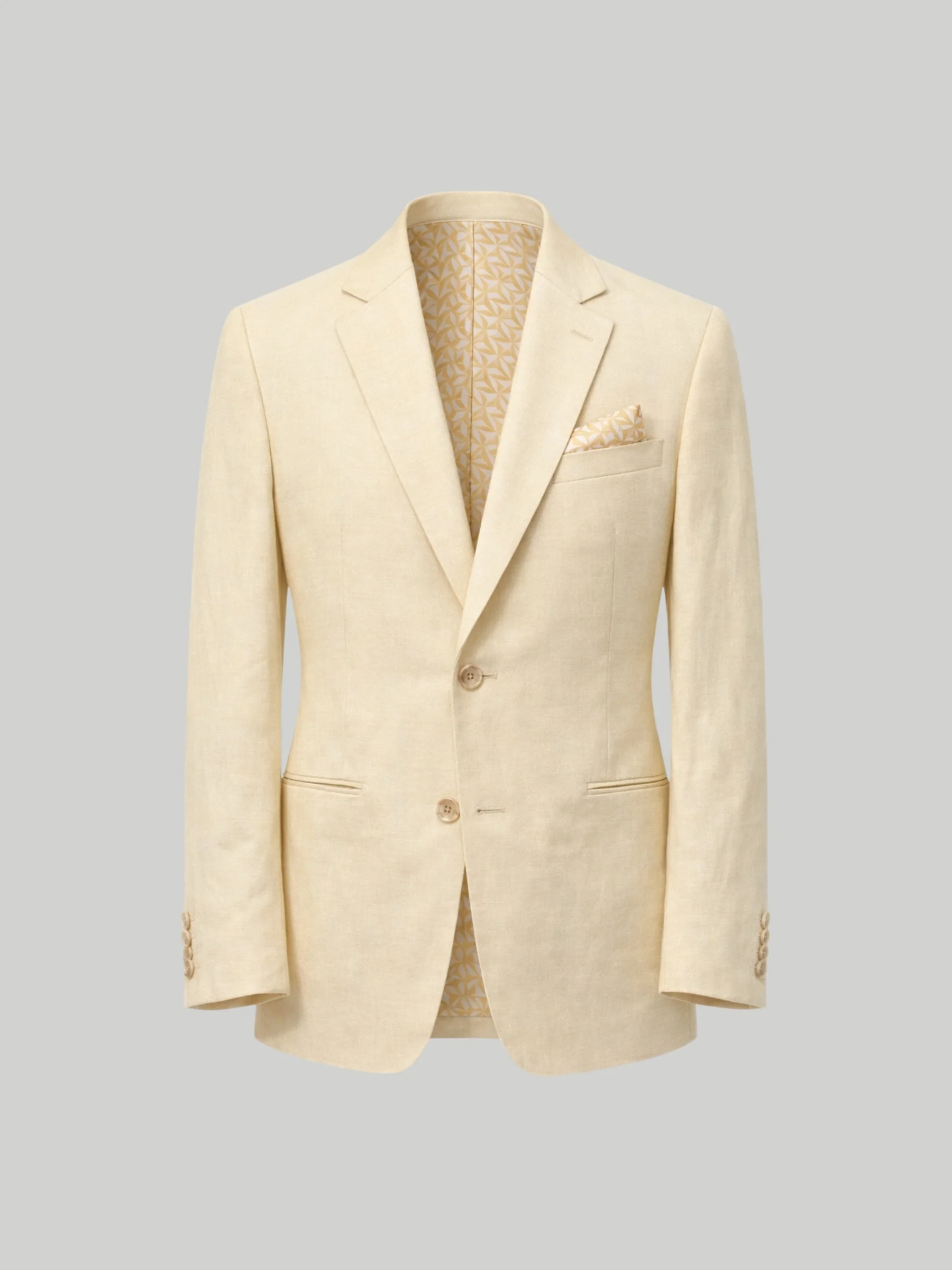 Giacomo Slim Fit Single Breasted Suit Jacket in Butternut - Image 7
