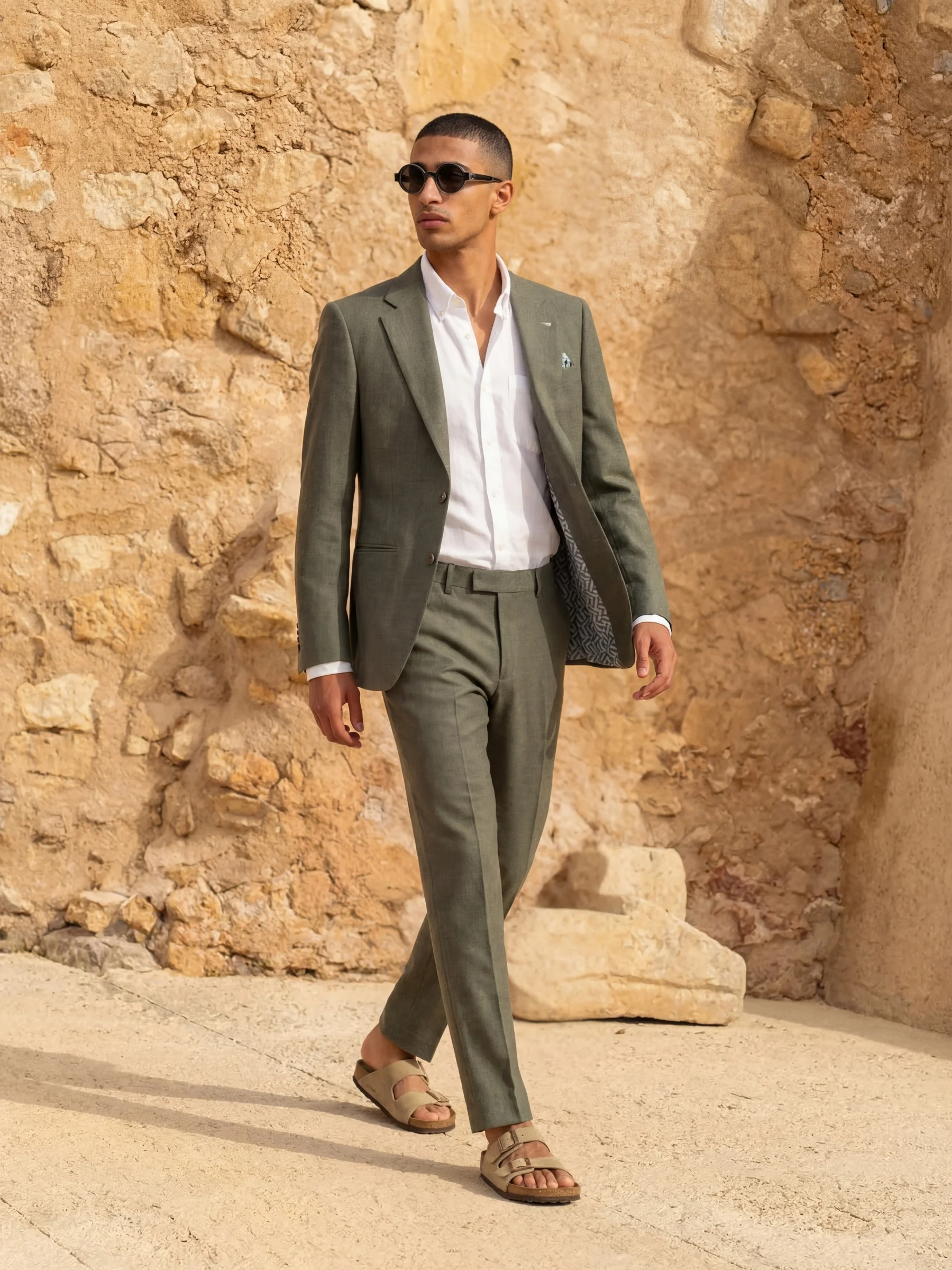 Giacomo Slim Fit Single Breasted Suit Jacket in Dark Green - Image 5