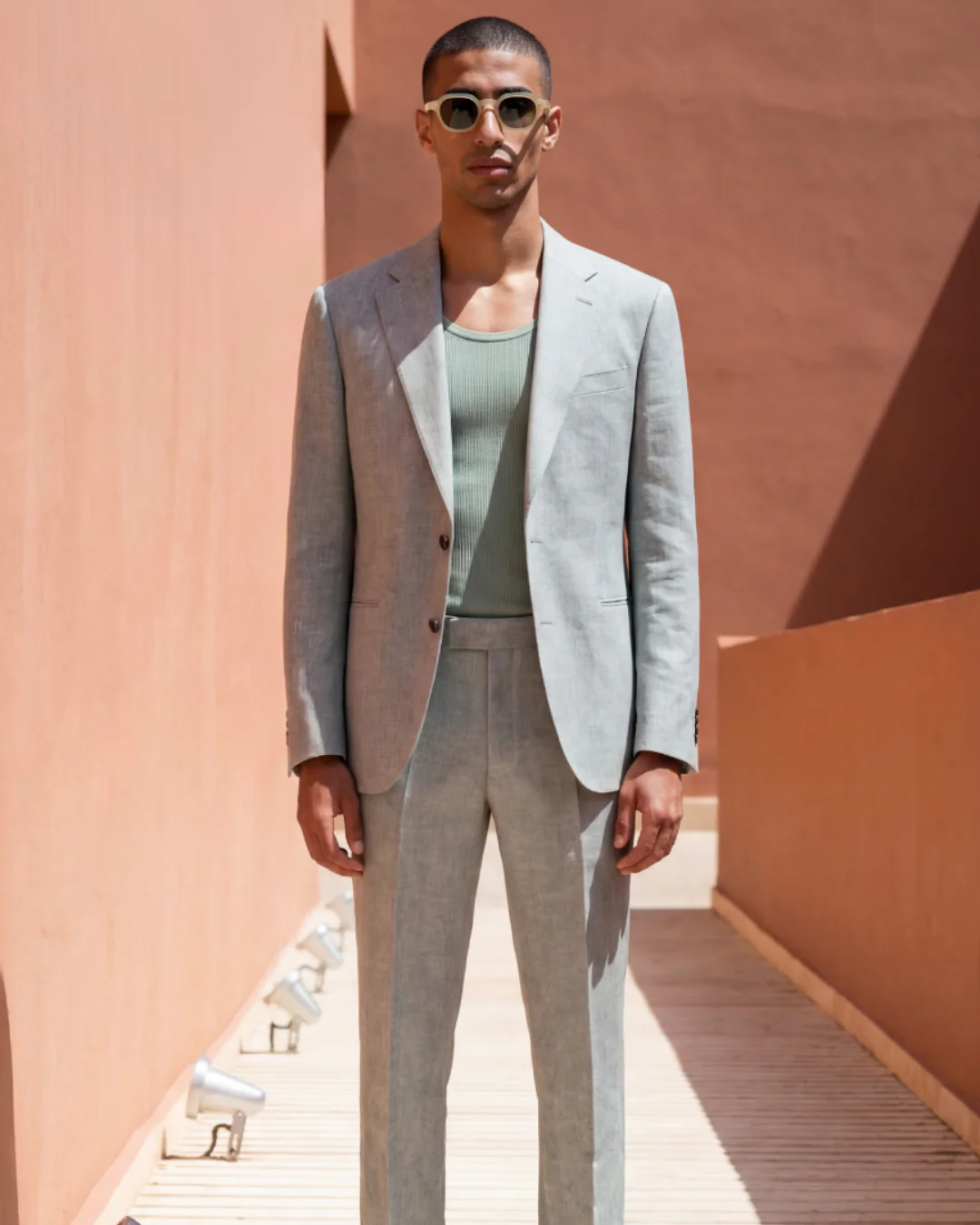 Giacomo Slim Fit Single Breasted Suit Jacket in Green - Image 4