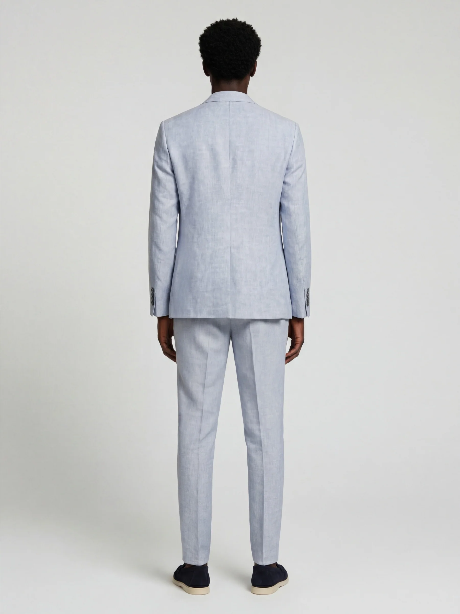 Giacomo Slim Fit Single Breasted Suit Jacket in Light Blue - Image 3