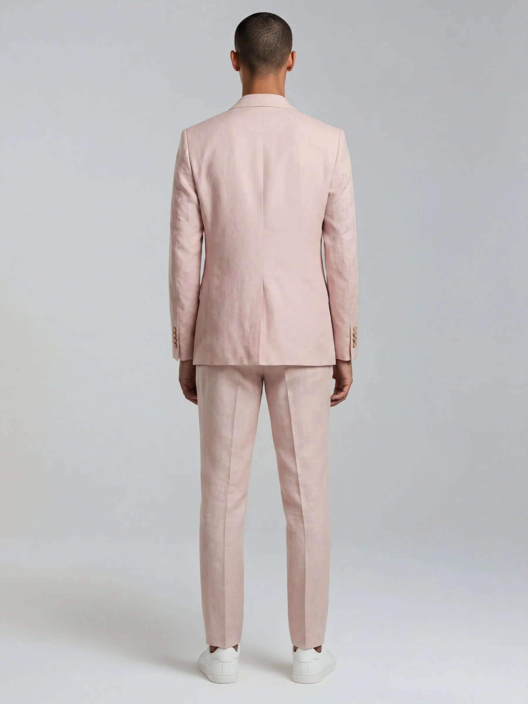 Giacomo Slim Fit Single Breasted Suit Jacket in Pink - Image 3
