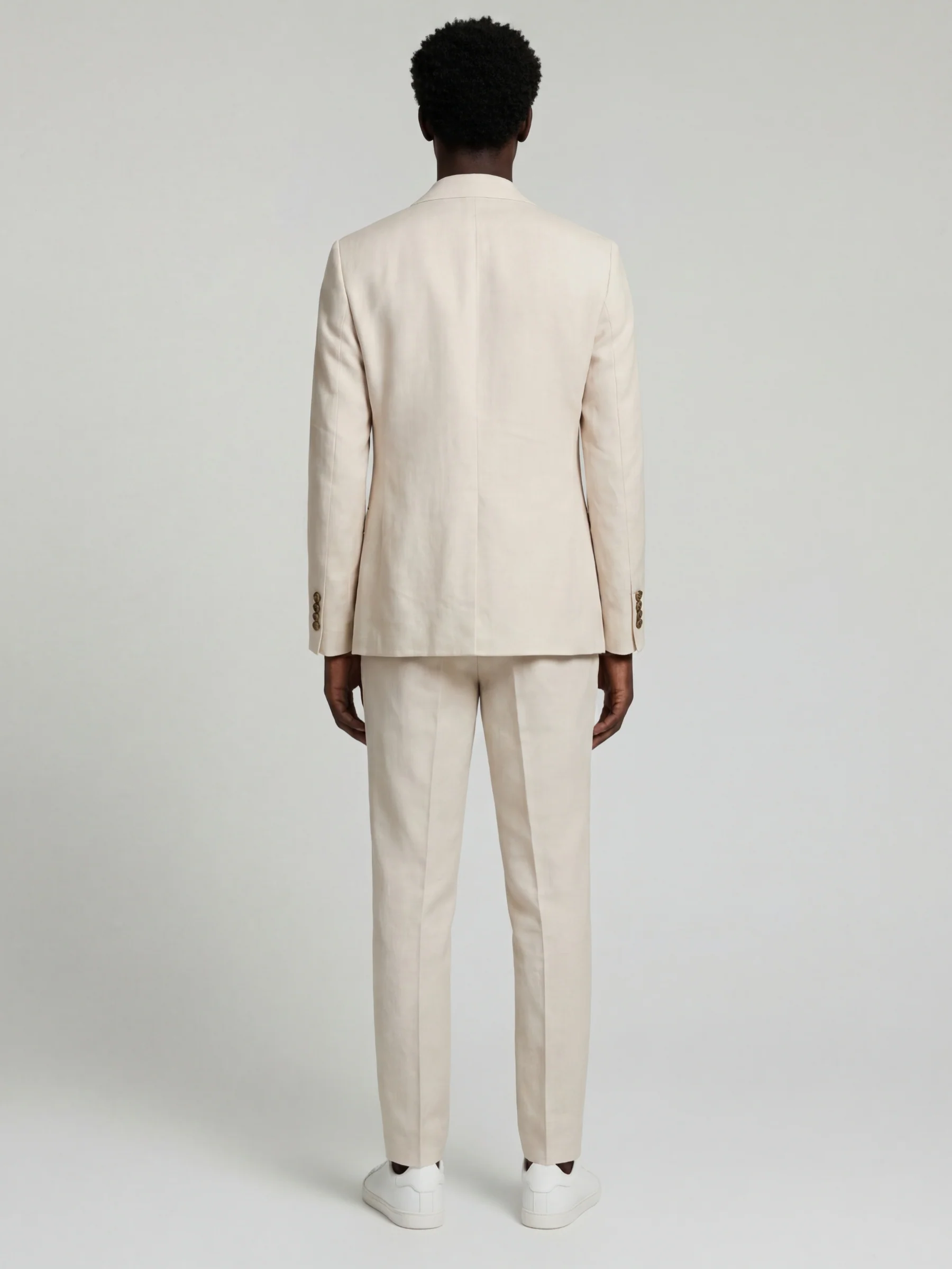 Giacomo Slim Fit Single Breasted Suit Jacket in Stone - Image 4