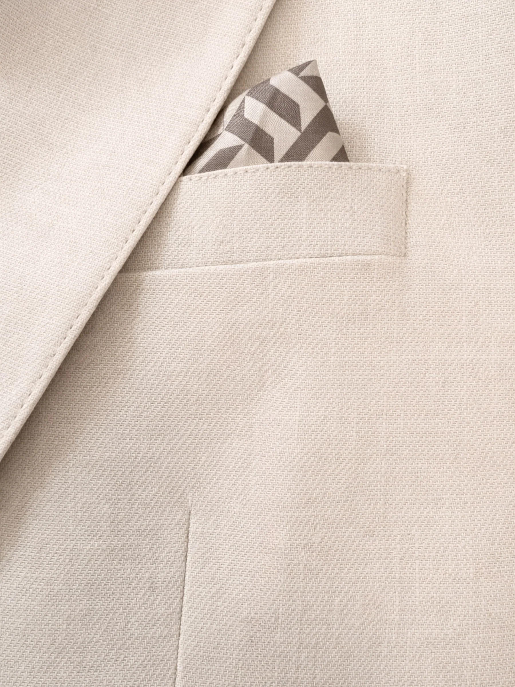Giacomo Slim Fit Single Breasted Suit Jacket in Stone - Image 5