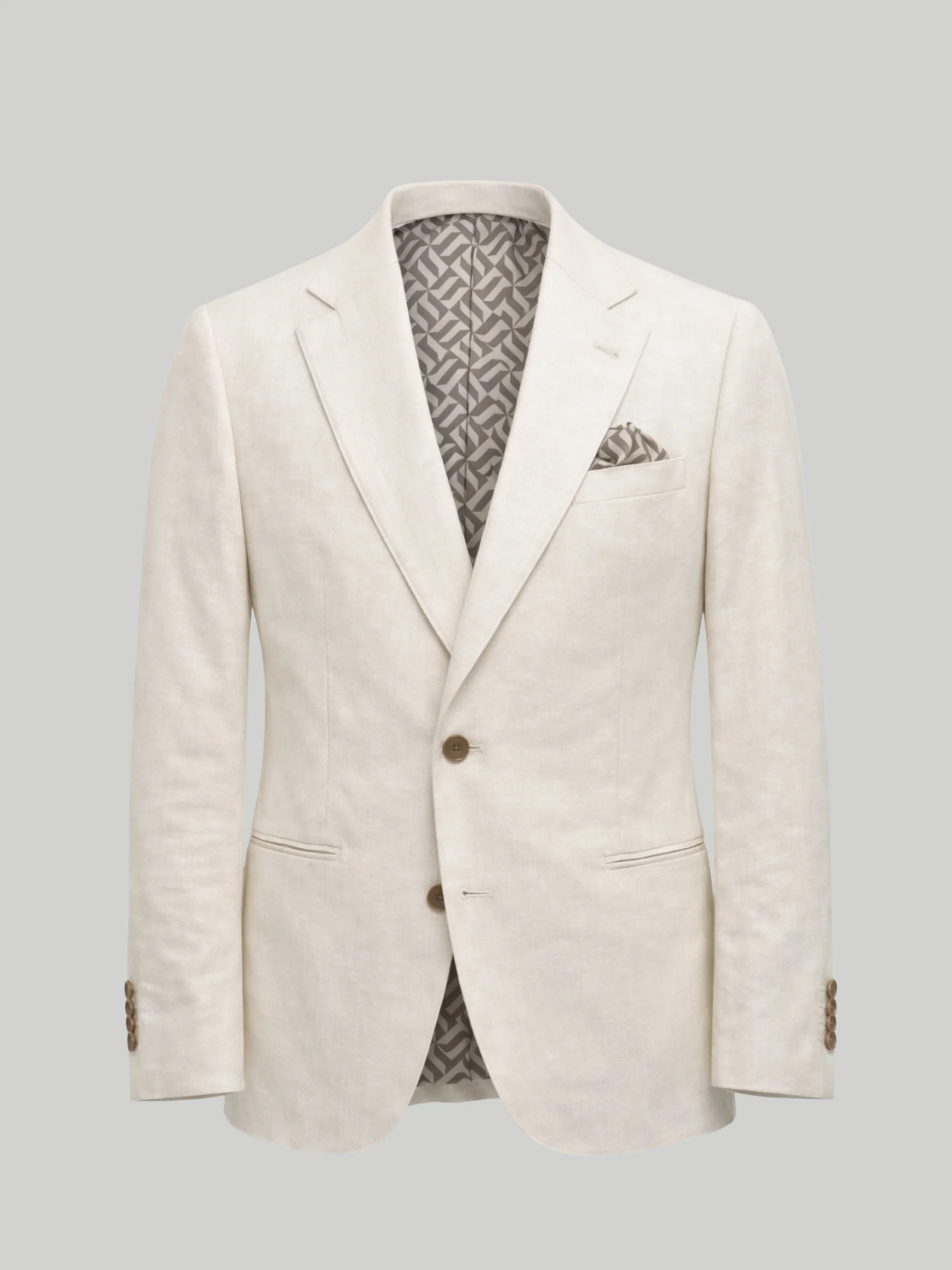 Giacomo Slim Fit Single Breasted Suit Jacket in Stone - Image 7