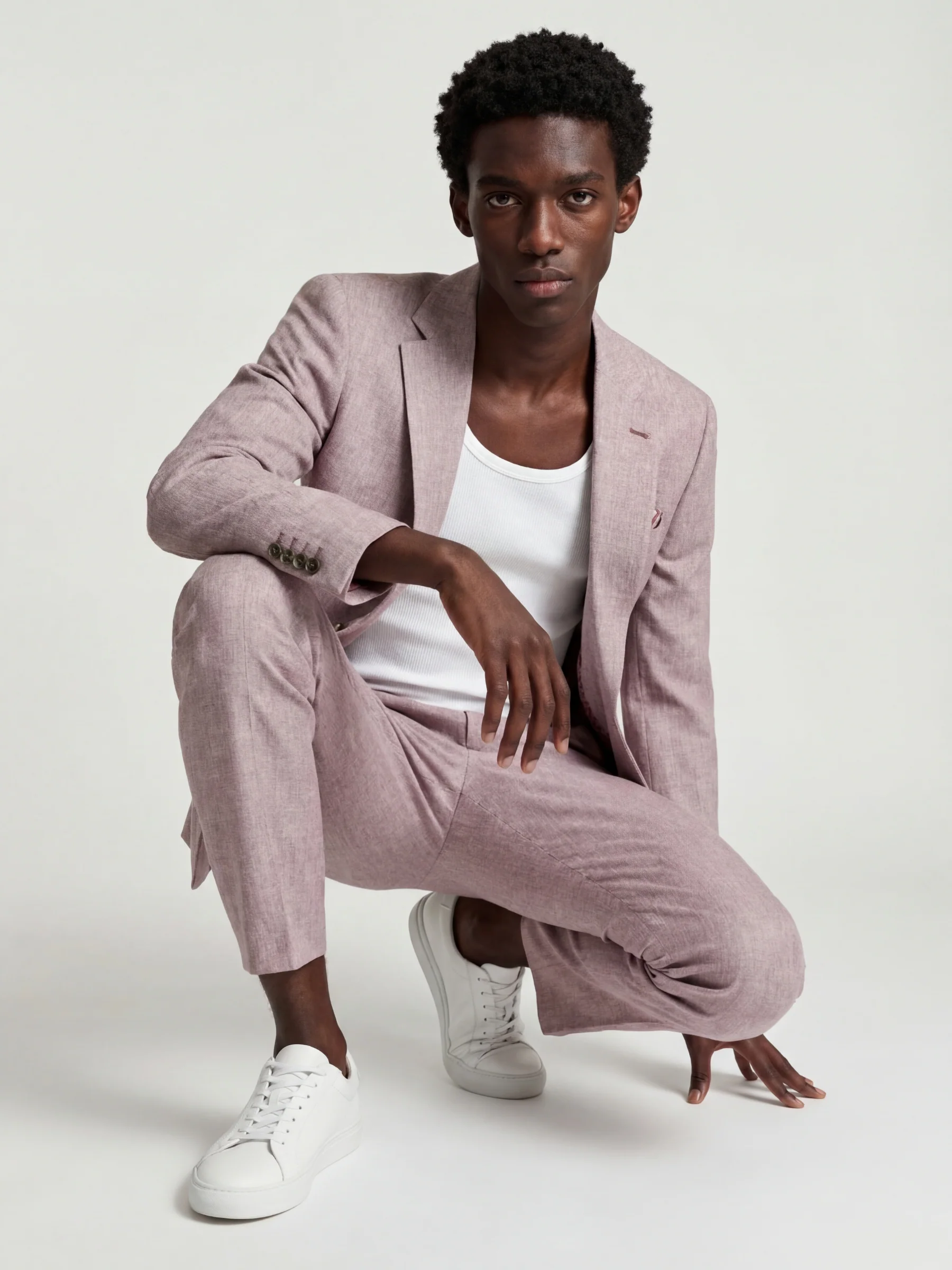 Giacomo Slim Fit Suit Trousers in Berry - Image 3