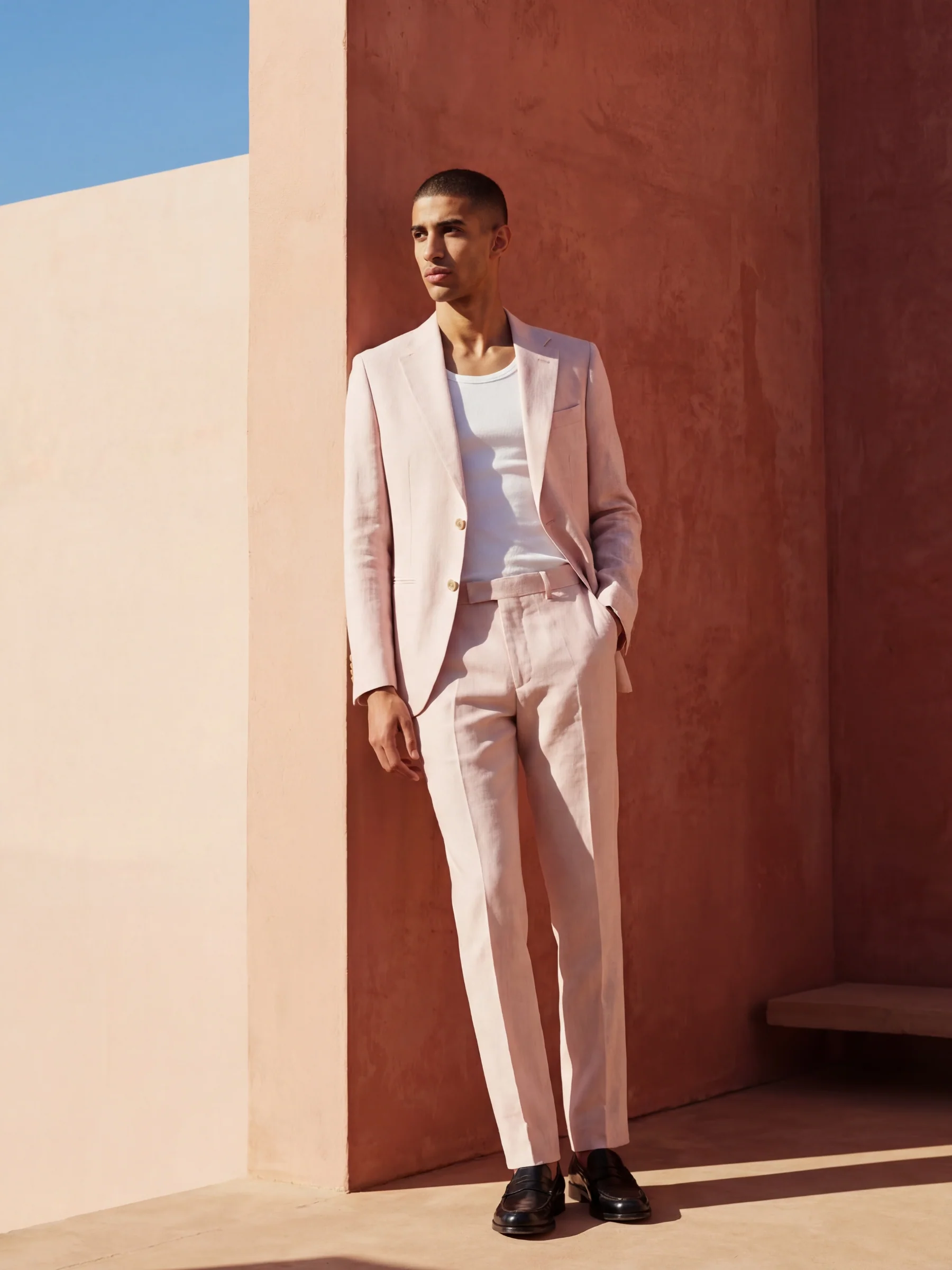Giacomo Slim Fit Suit Trousers in Pink - Image 4
