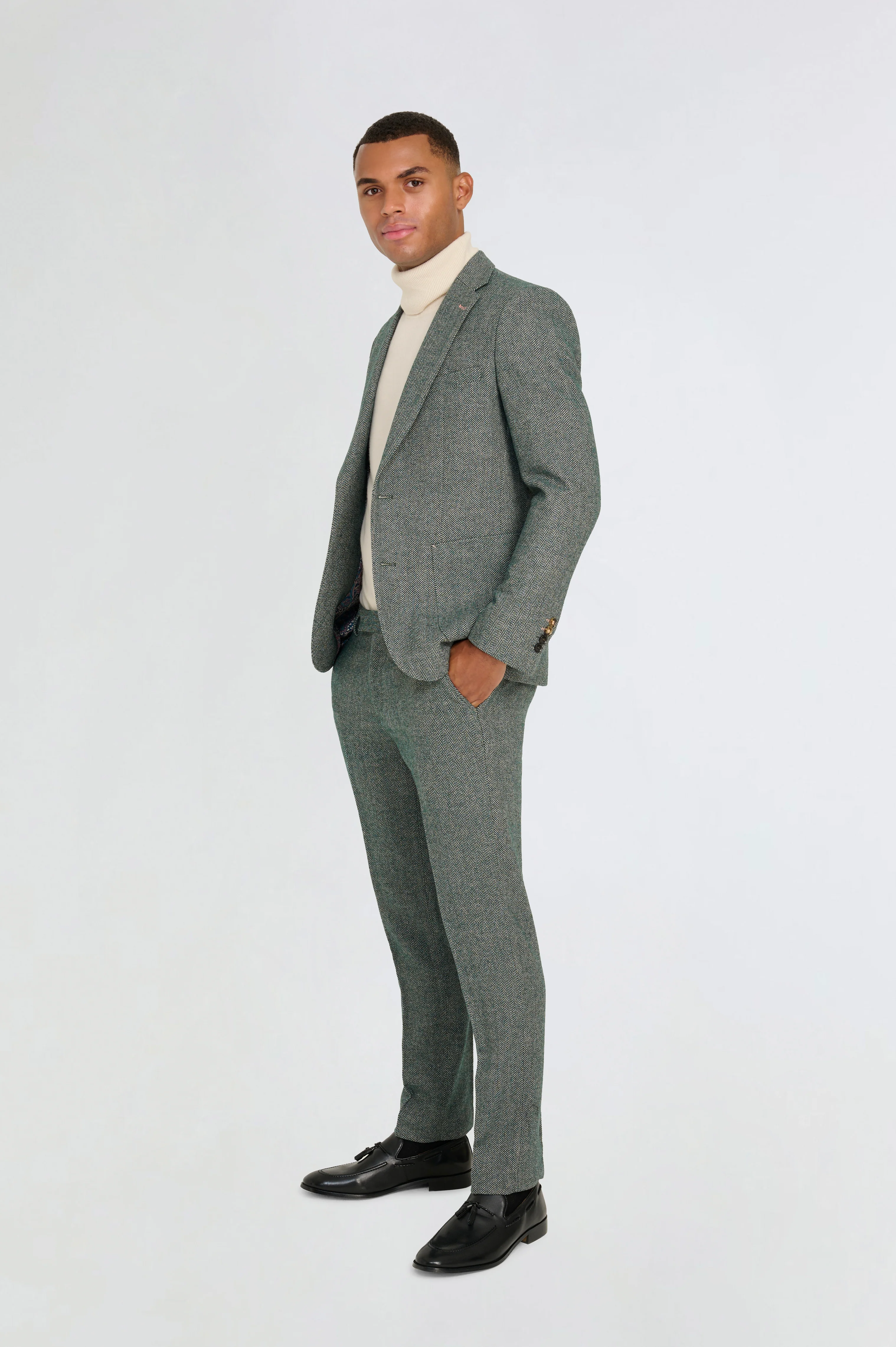 Henry Tweed Blazer in Green - Image 4