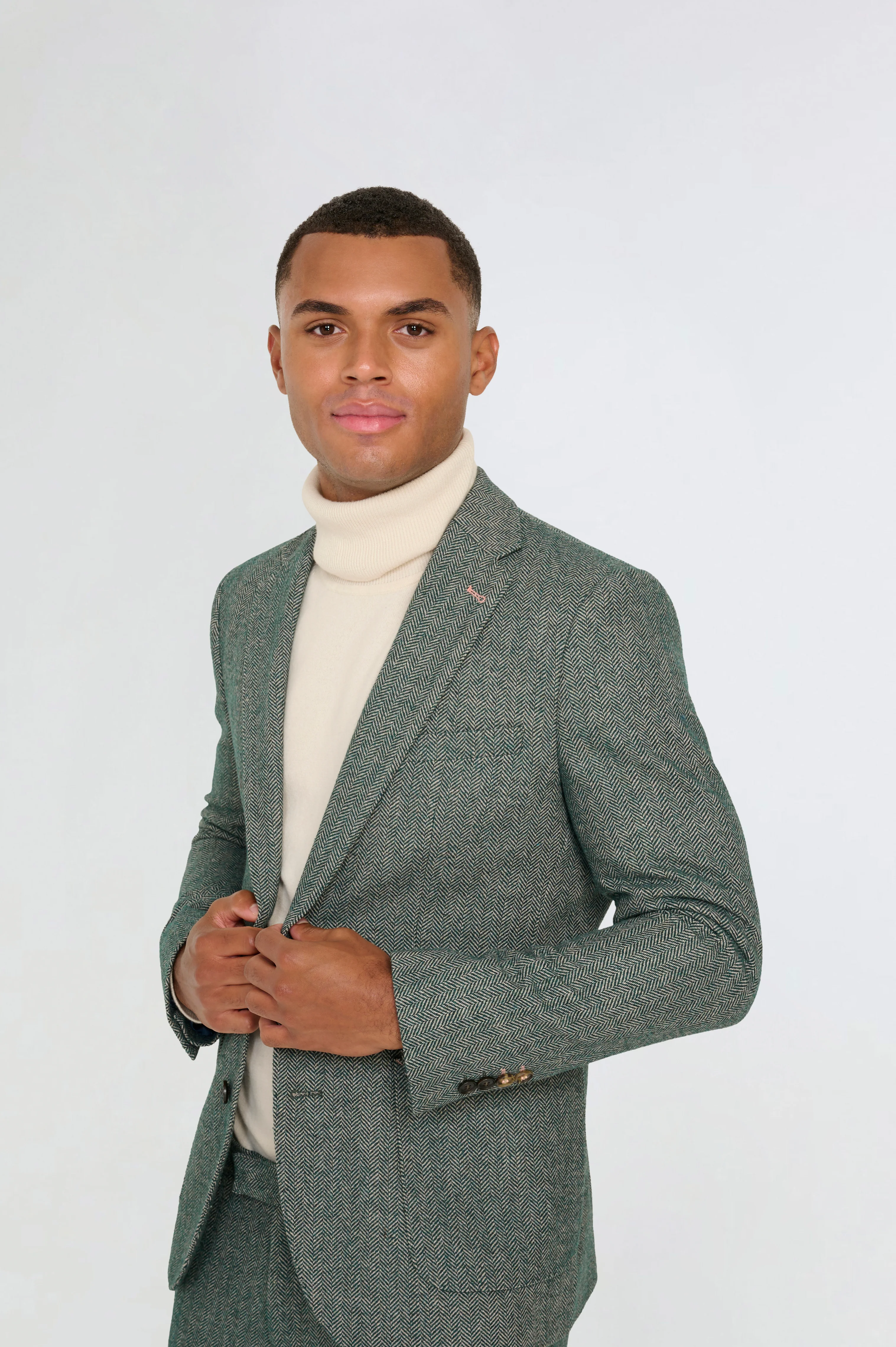 Henry Tweed Blazer in Green - Image 5