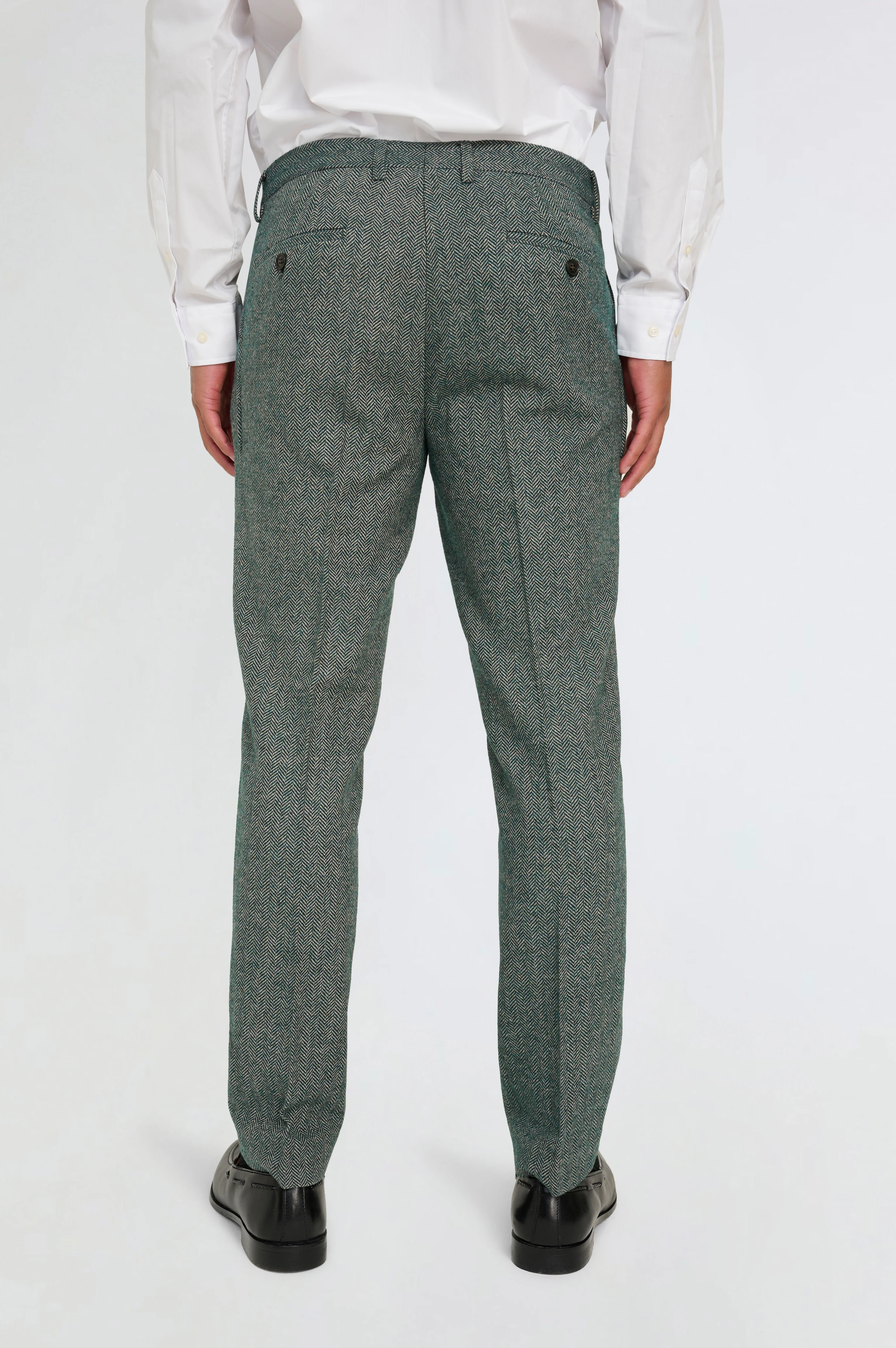 Henry Tweed Trousers in Green - Image 3
