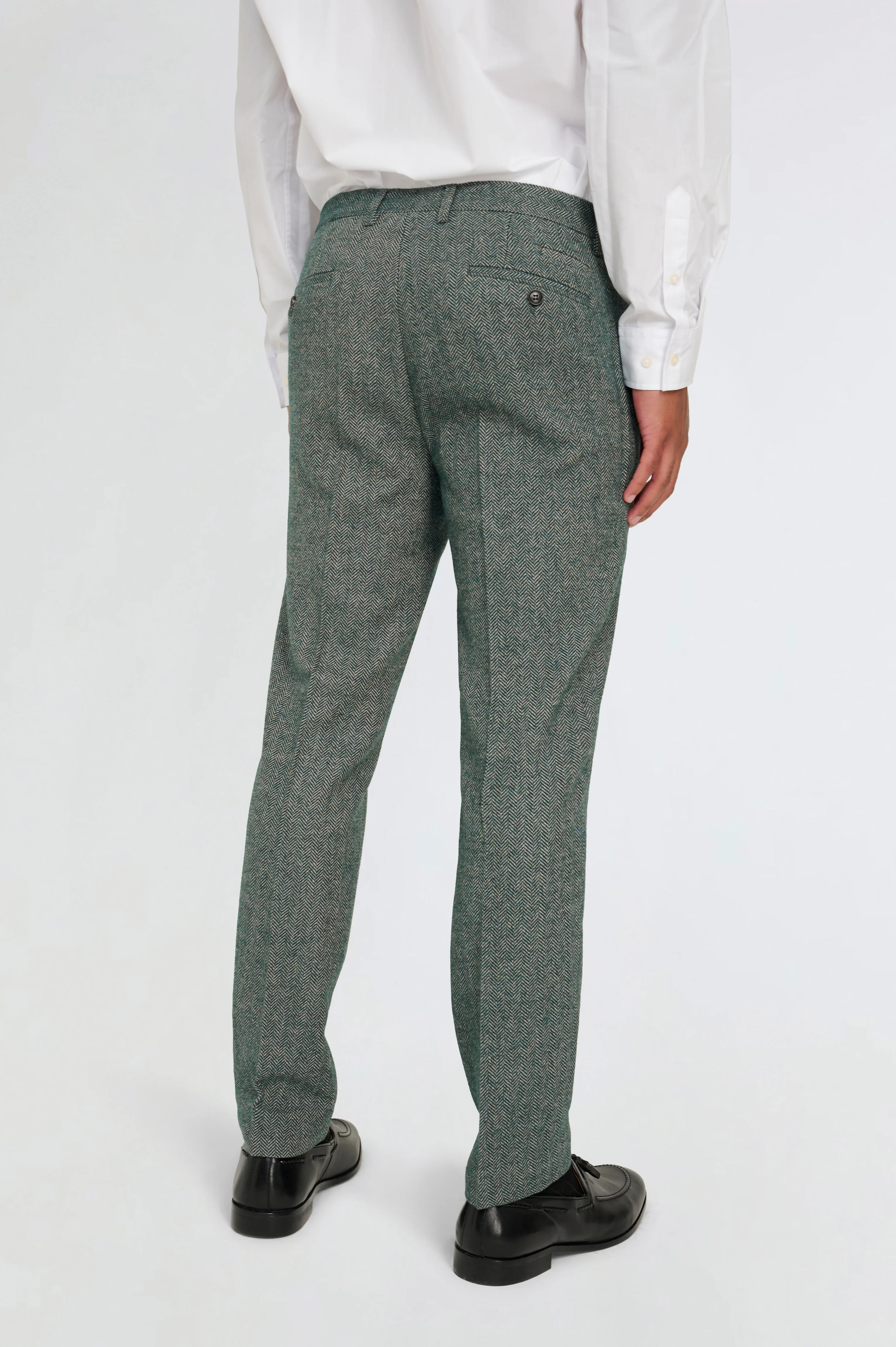 Henry Tweed Trousers in Green - Image 4