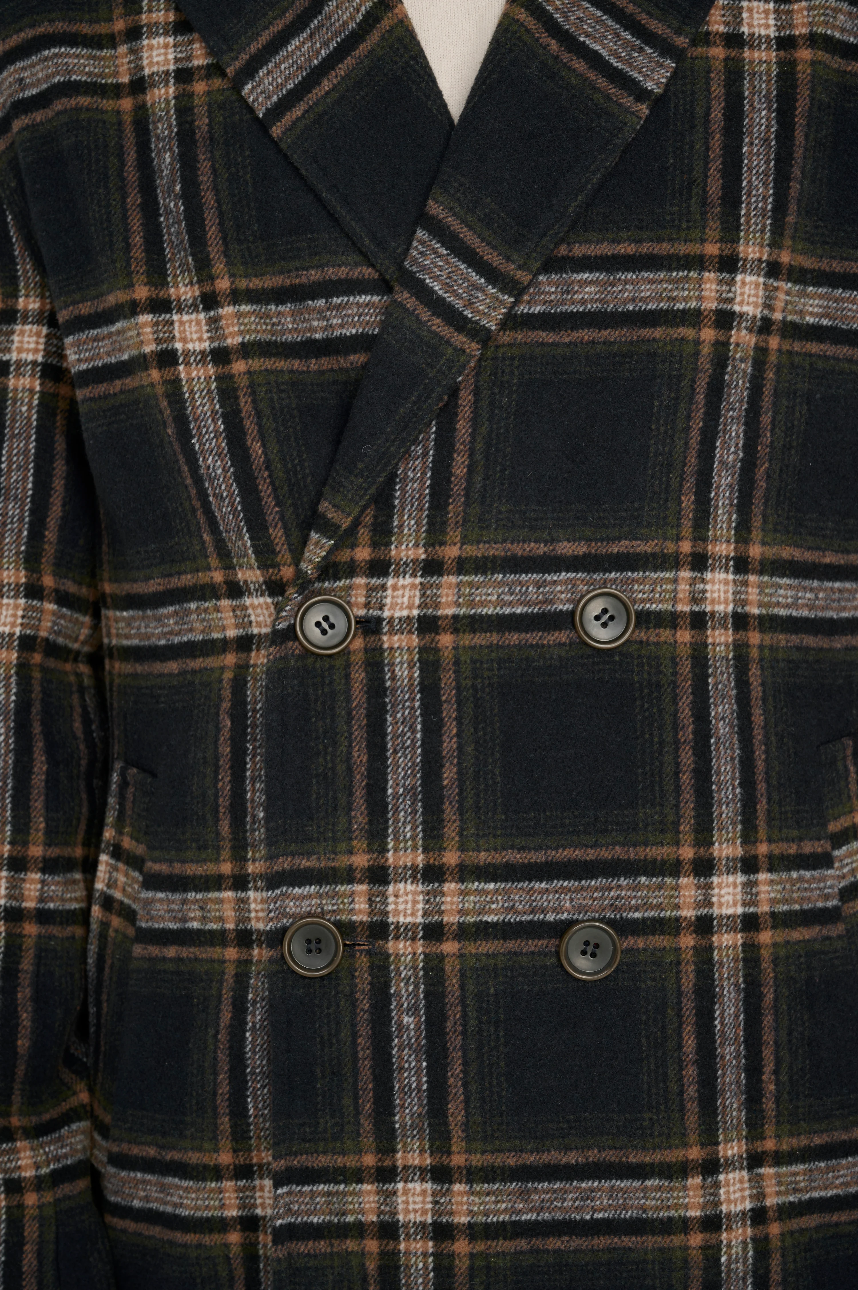 Jacob Fashion Wool Coat with Check Print - Image 8