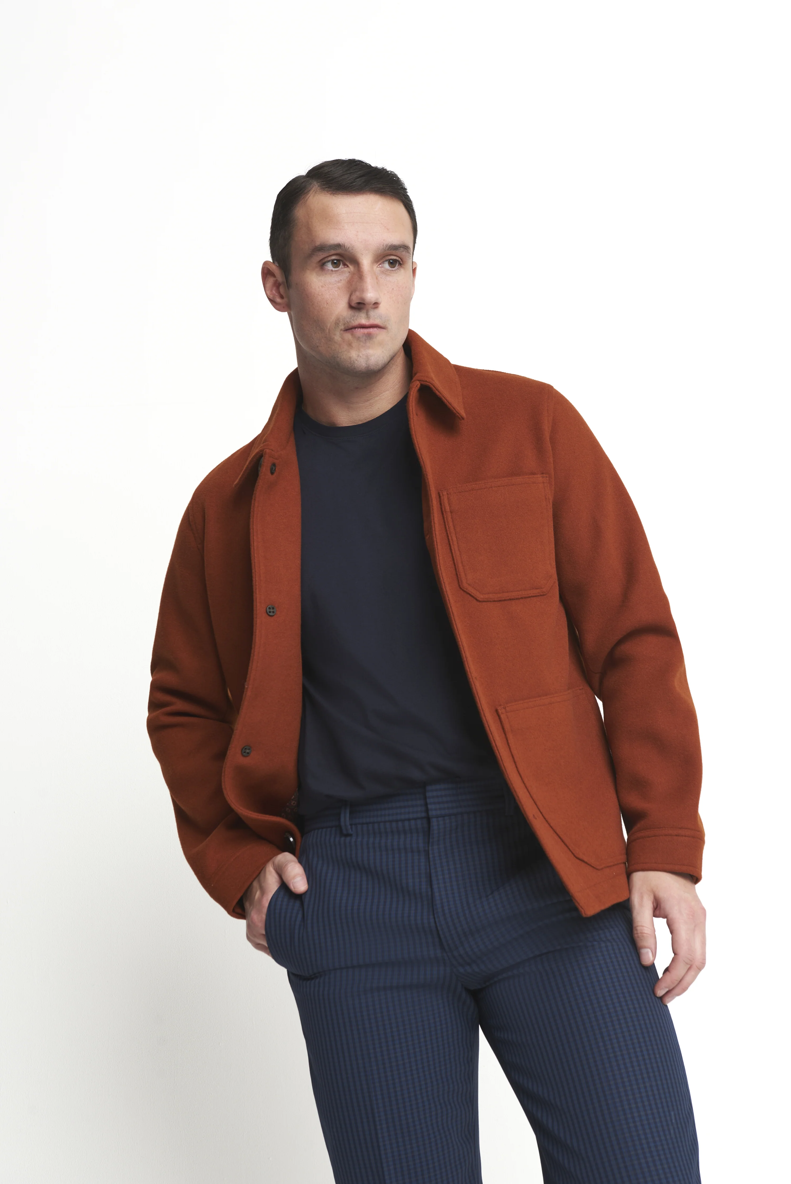Jacques Shacket Harry Brown Jacket in Rust - Image 4
