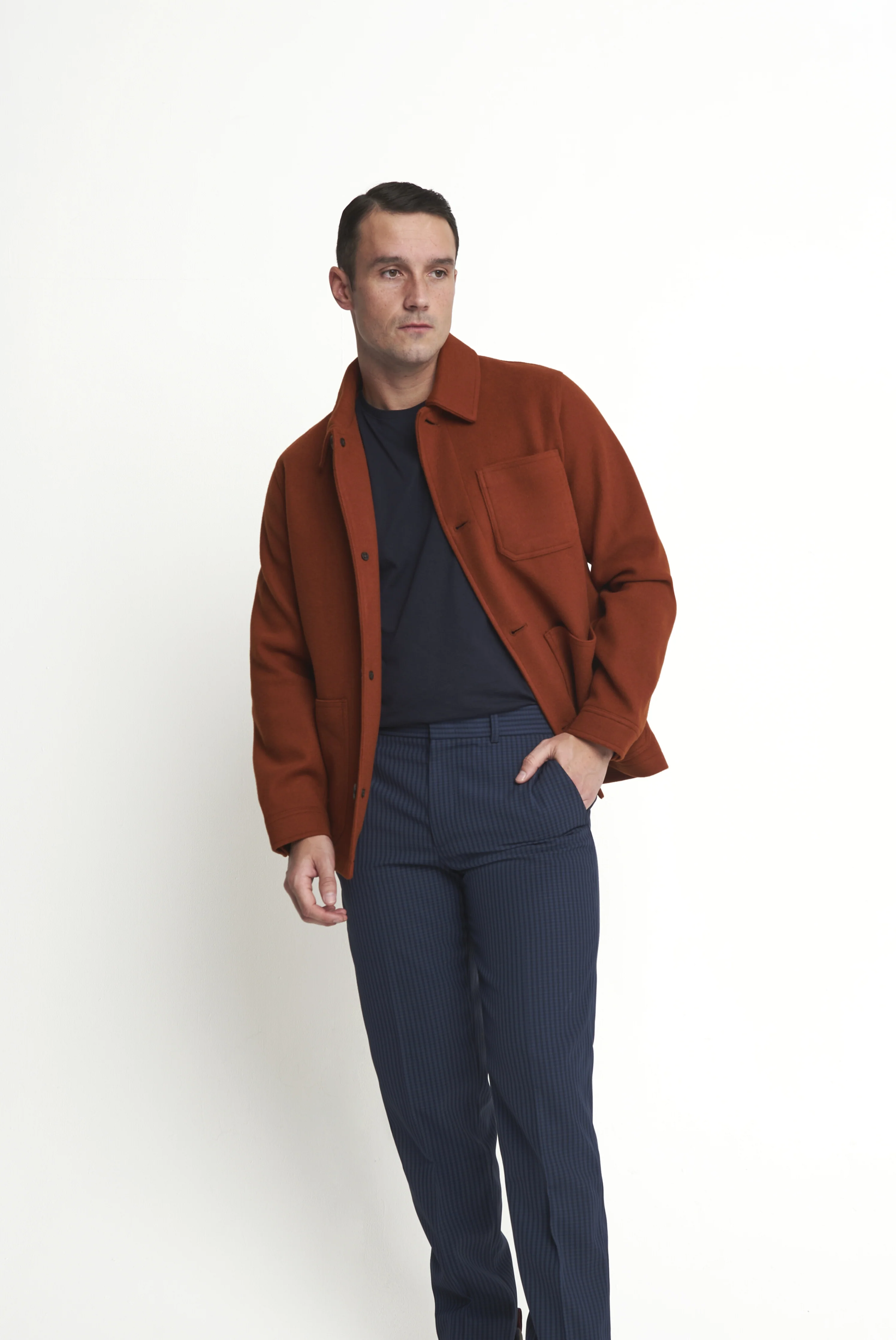 Jacques Shacket Harry Brown Jacket in Rust - Image 5