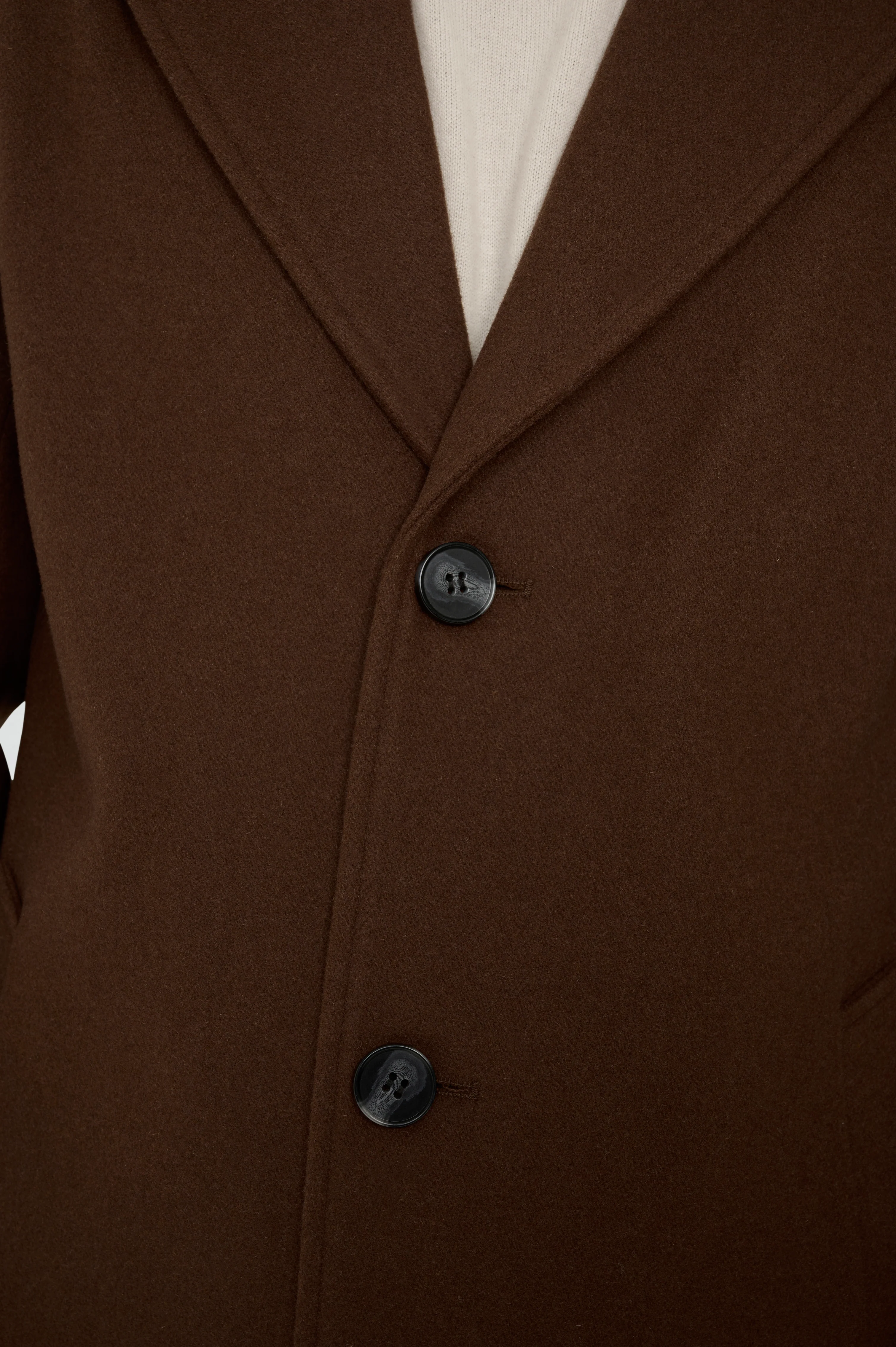 Josh Wool Melton Overcoat in Brown - Image 6