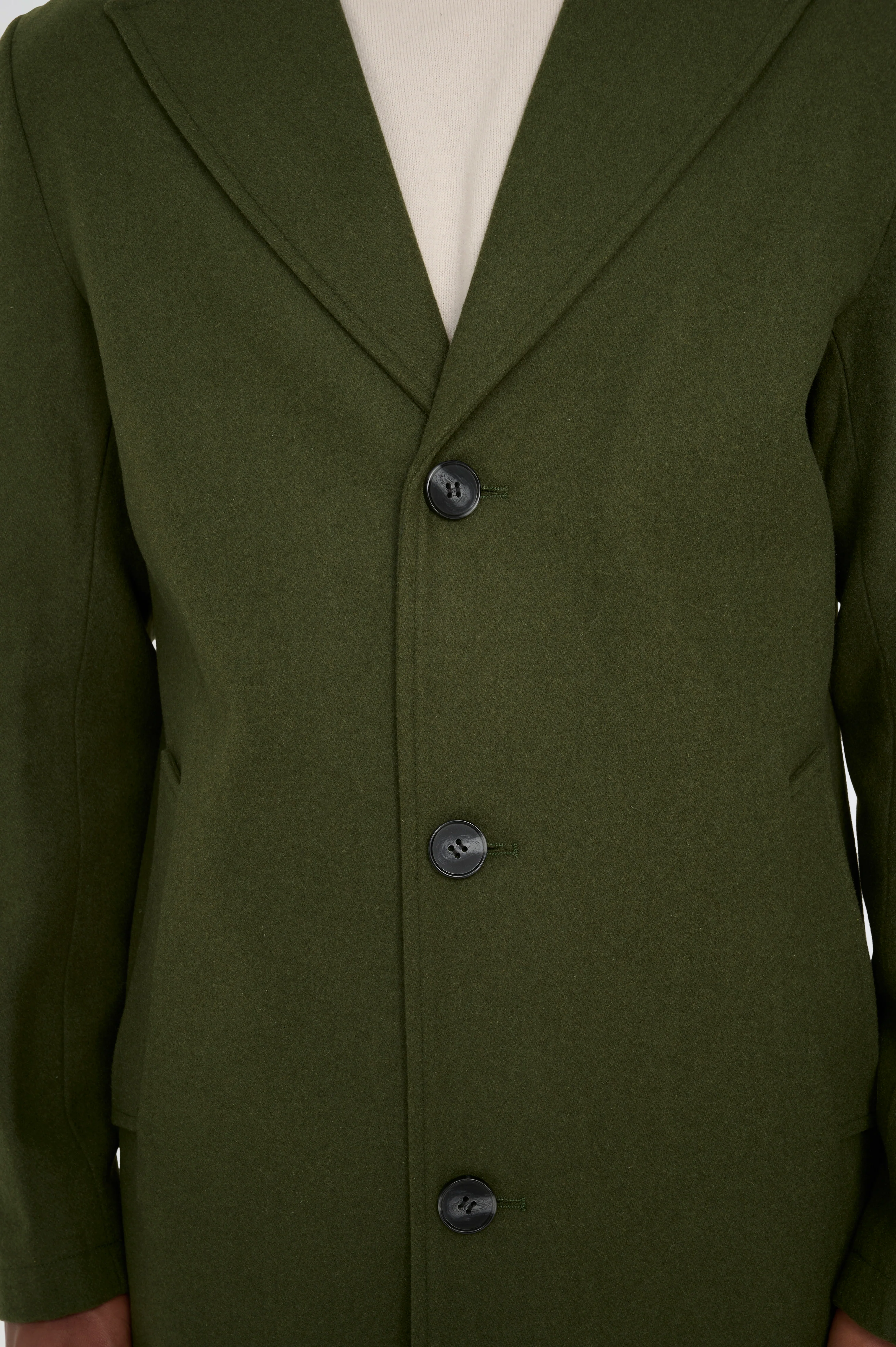Josh Wool Melton Overcoat in Khaki - Image 7