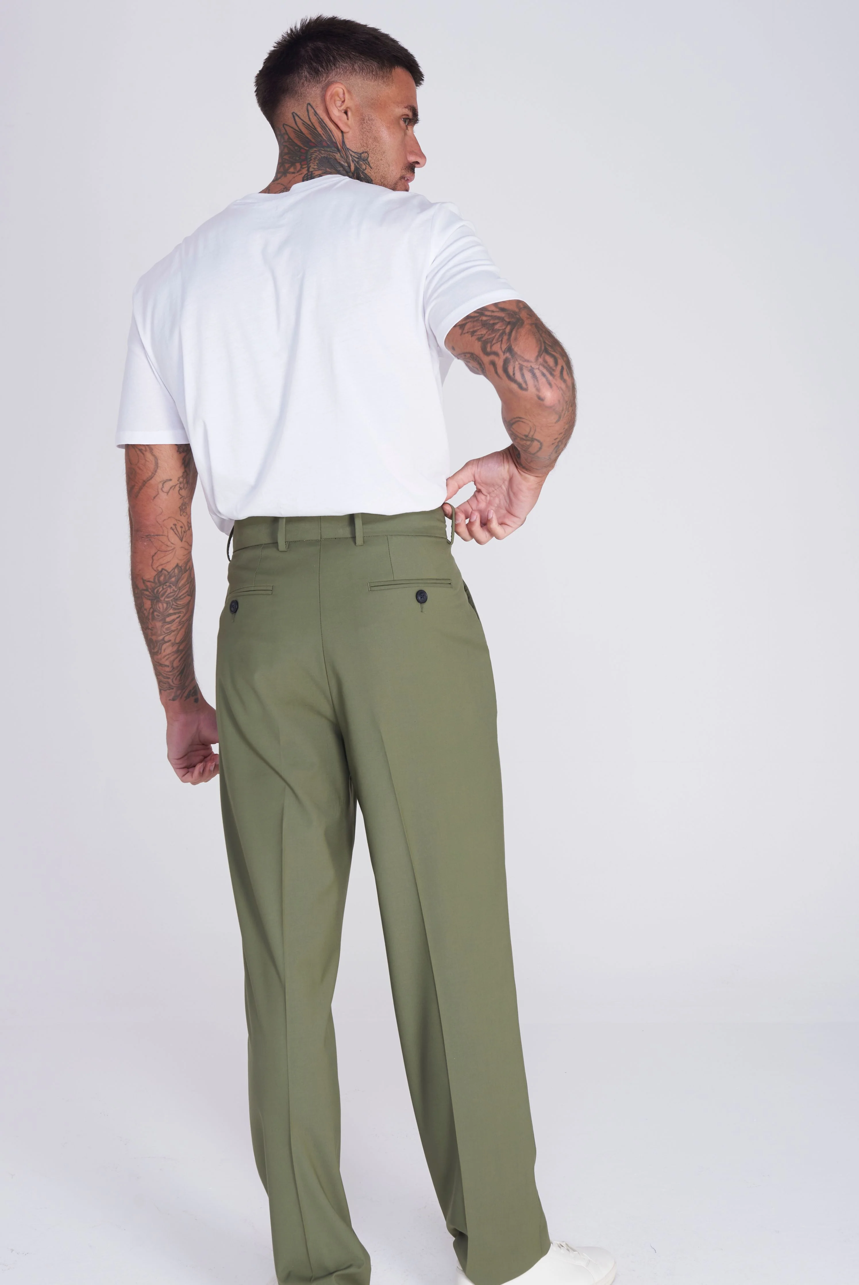 Malaga Harry Brown Trouser in Khaki - Image 5